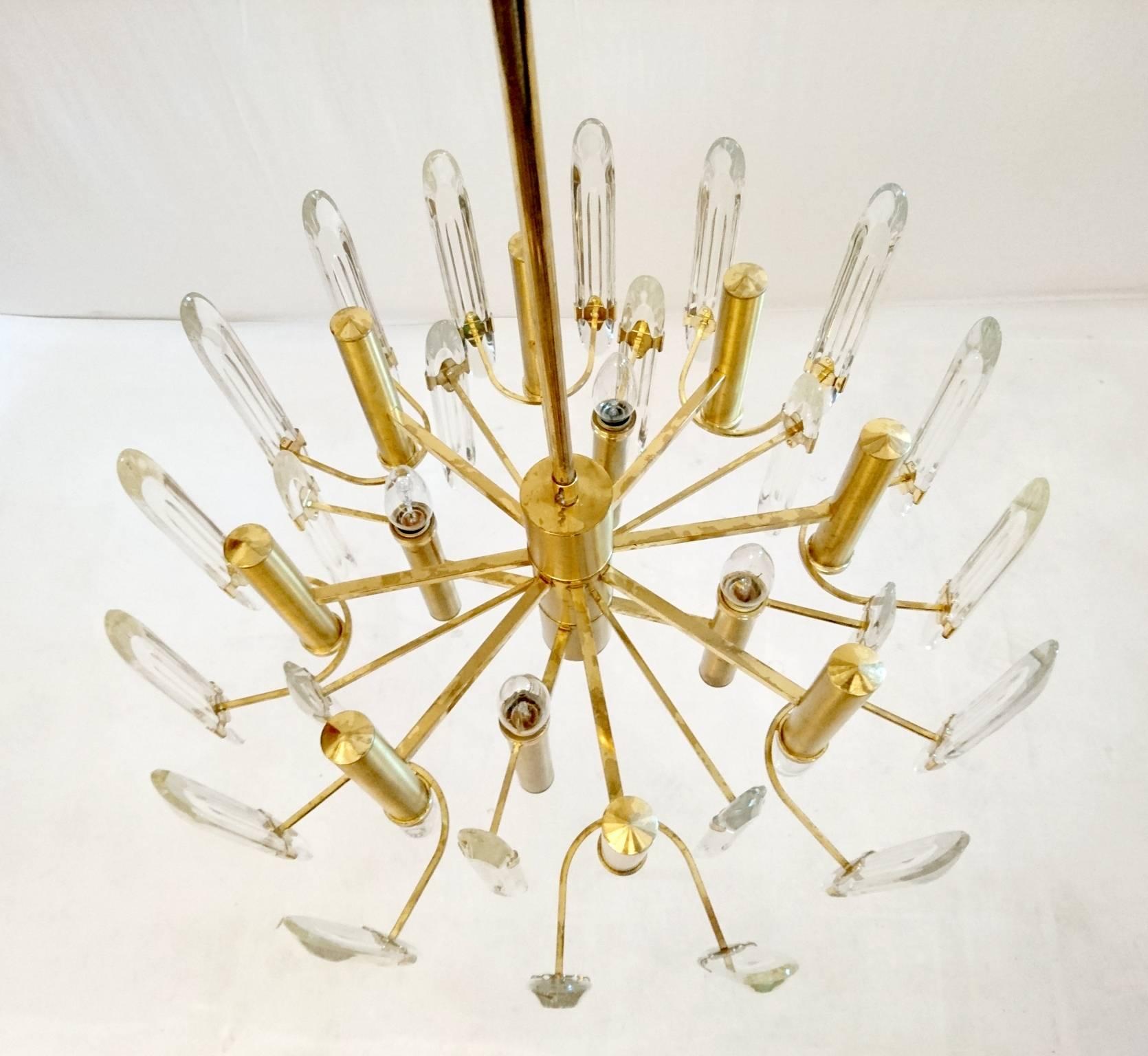 Large Sciolari Gold-Plated Crystal Chandelier with 12 Lights In Excellent Condition In Albano Laziale, Rome/Lazio
