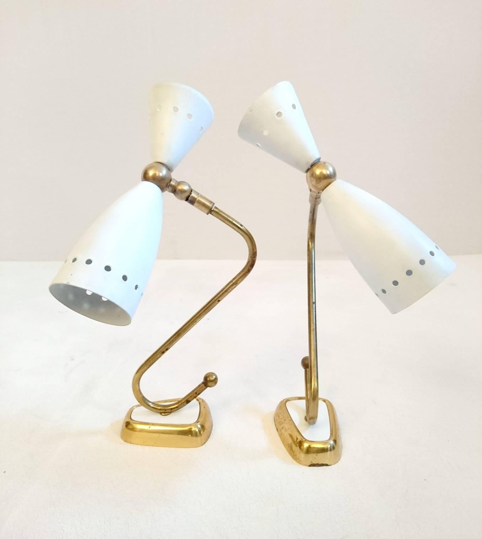 Italian Pair of Stilnovo Sconces with Original Coating