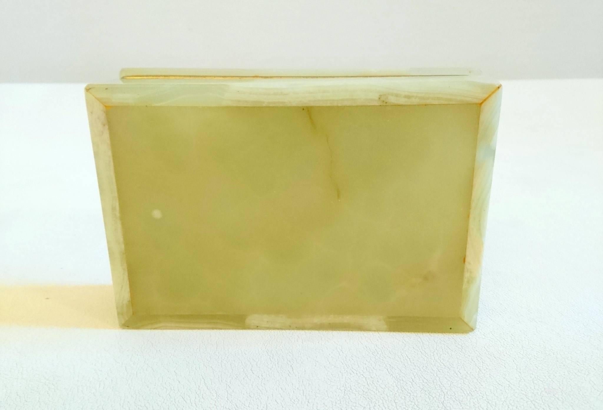 Mid-Century Modern Jade Green Onyx Box, Italy