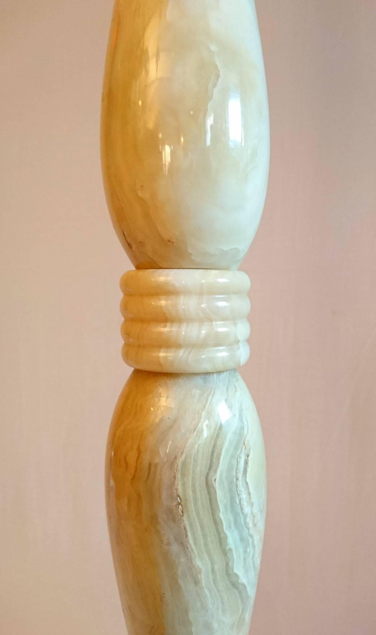 Italian Art Deco Onyx Floor Lamp (Art déco)