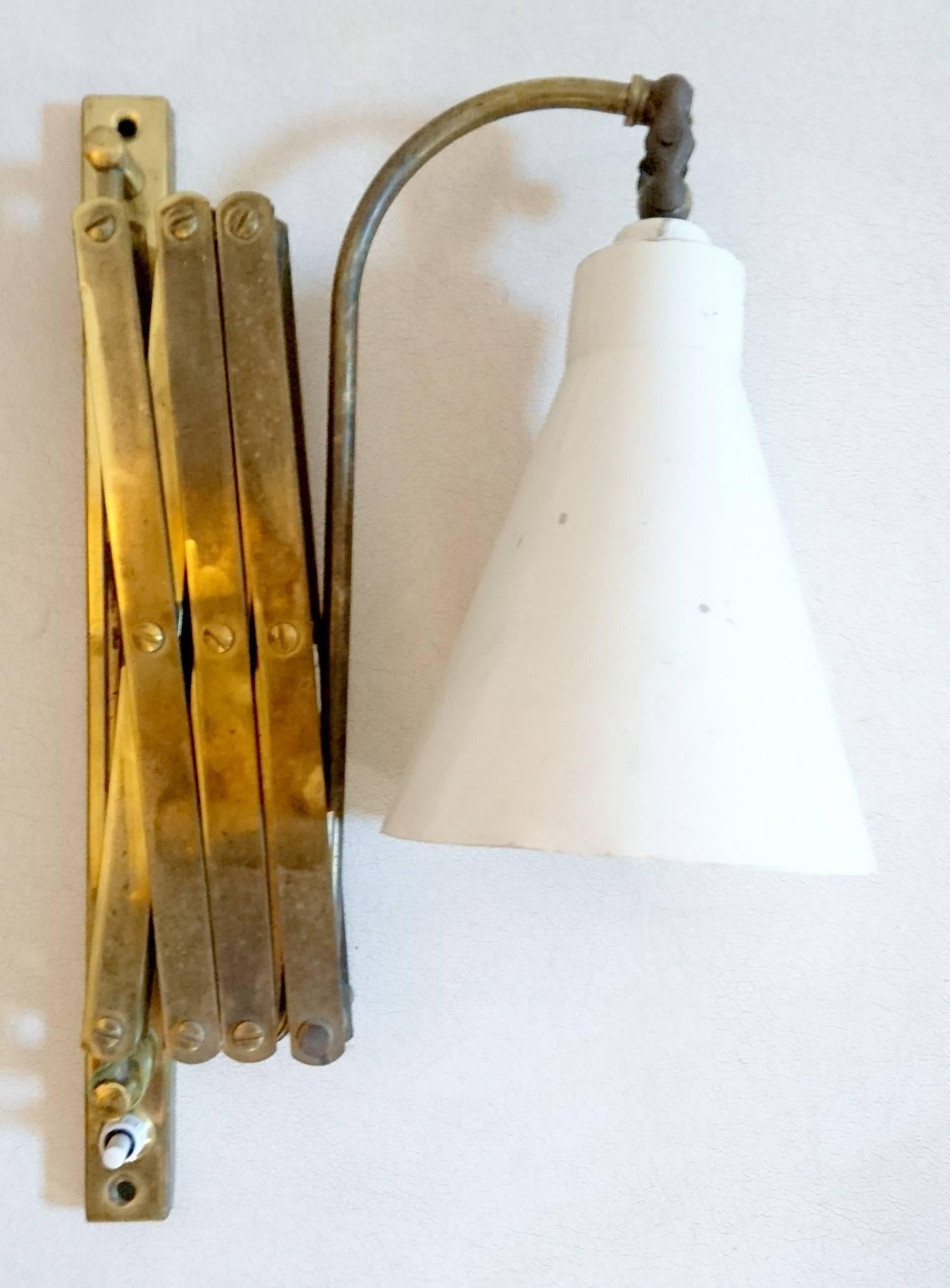 Italian 1950s Extendable Scissor Lamp, Italy