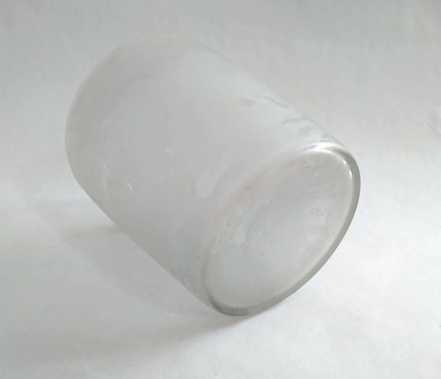 Mid-20th Century Art Deco Ice Bucket in frosted glass by Pukeberg, Sweden