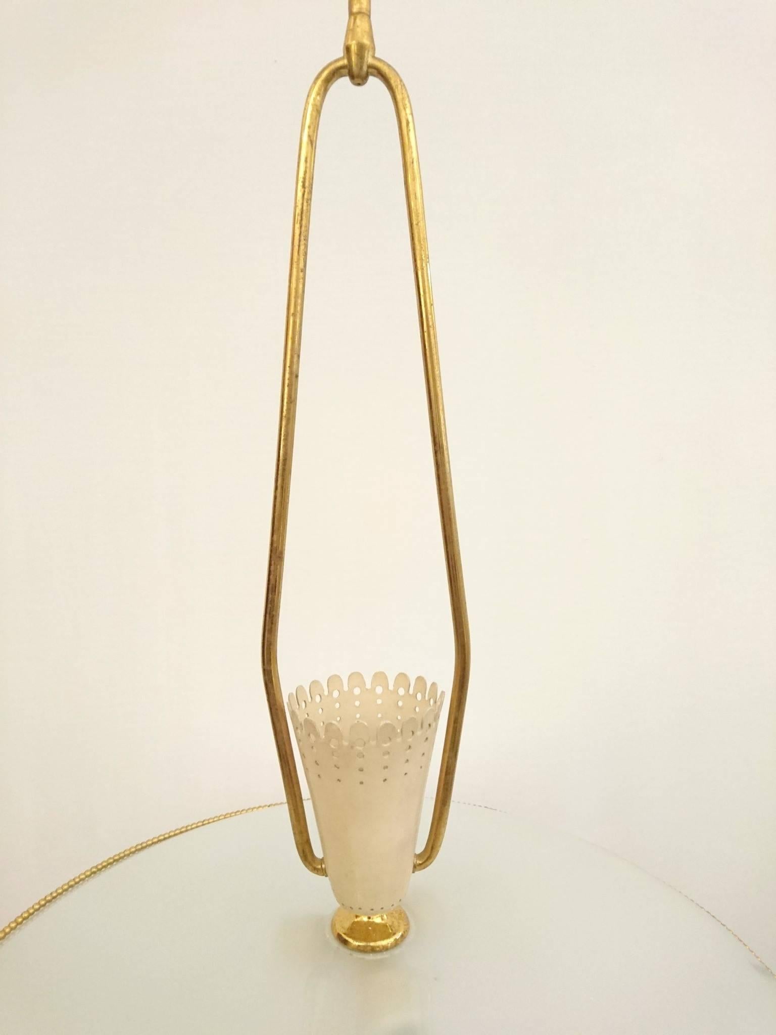 Brass Pendant with Uplight in the Manner of Pietro Chiesa for Fontana Arte