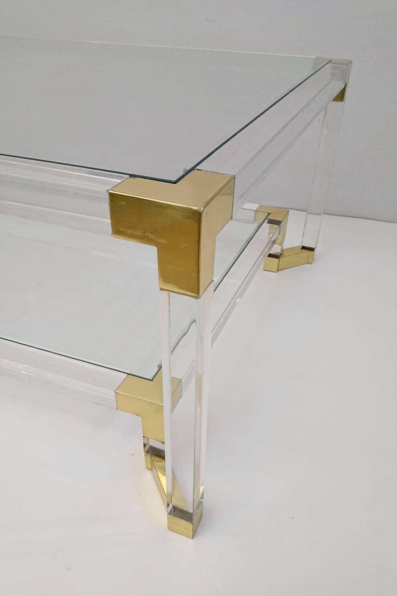Italian Lucite Coffee Table in the manner of Charles Hollis Jones