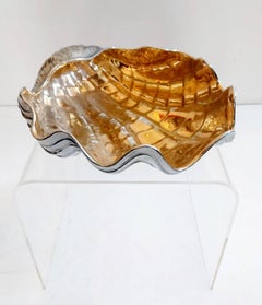Large San Marco Ceramic Clam Shell Bowl, Italy, 1970s