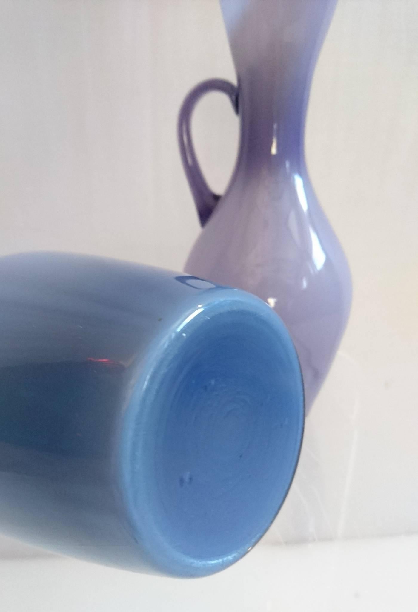 Mid-Century Modern Two Mid-Century Swedish Glass Vases by Ekenäs