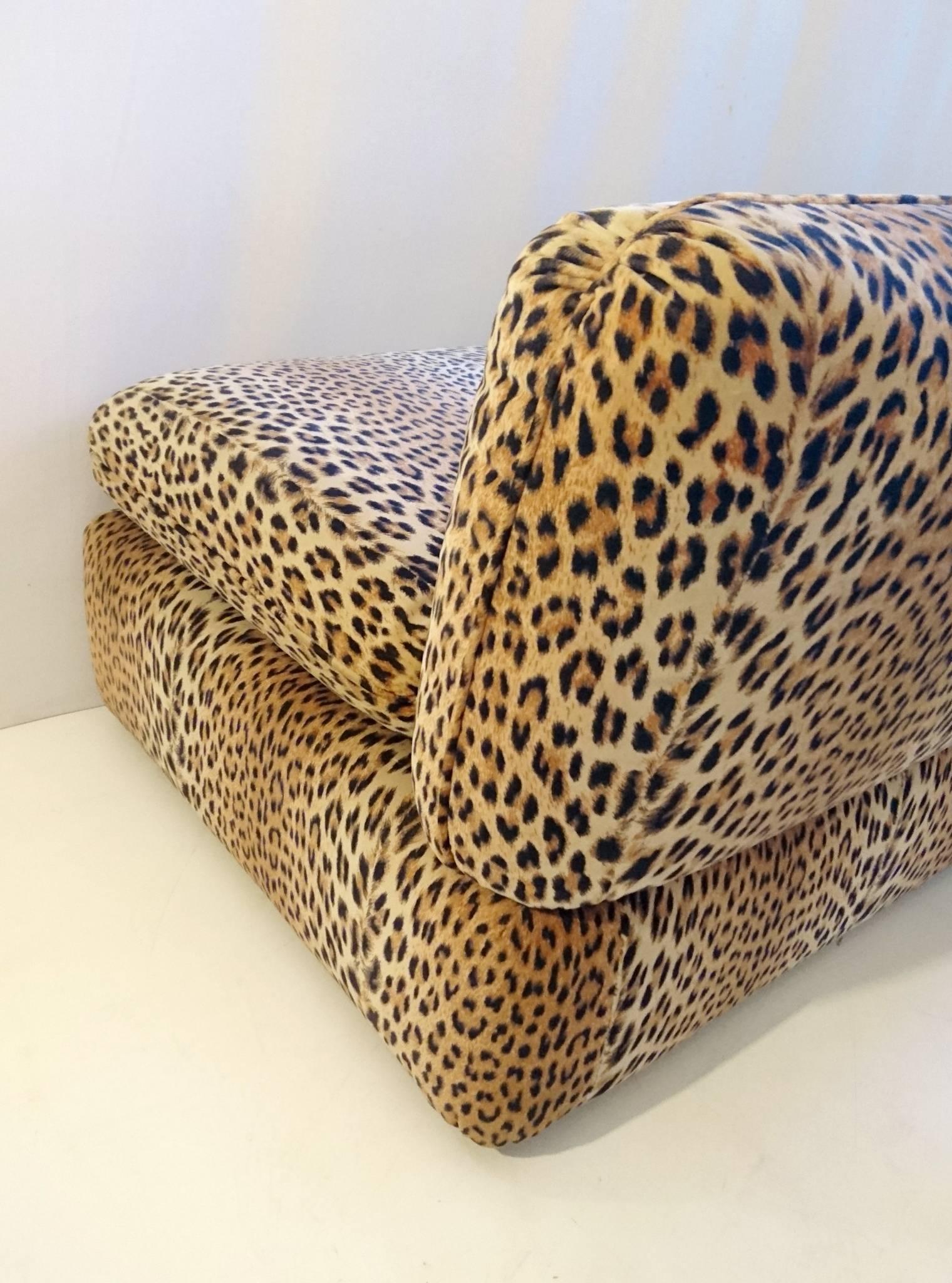 Late 20th Century Vintage Sofa in Leopard Velvet by Cyrus Company Italy