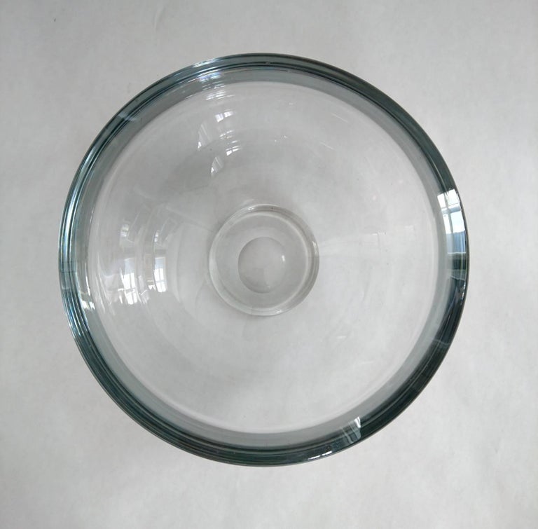 Midcentury Handmade Swedish Crystal Bowl For Sale at 1stDibs