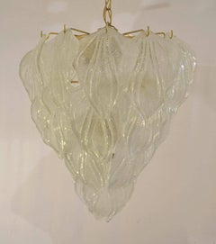 Murano Frosted Glass Leaf Chandelier