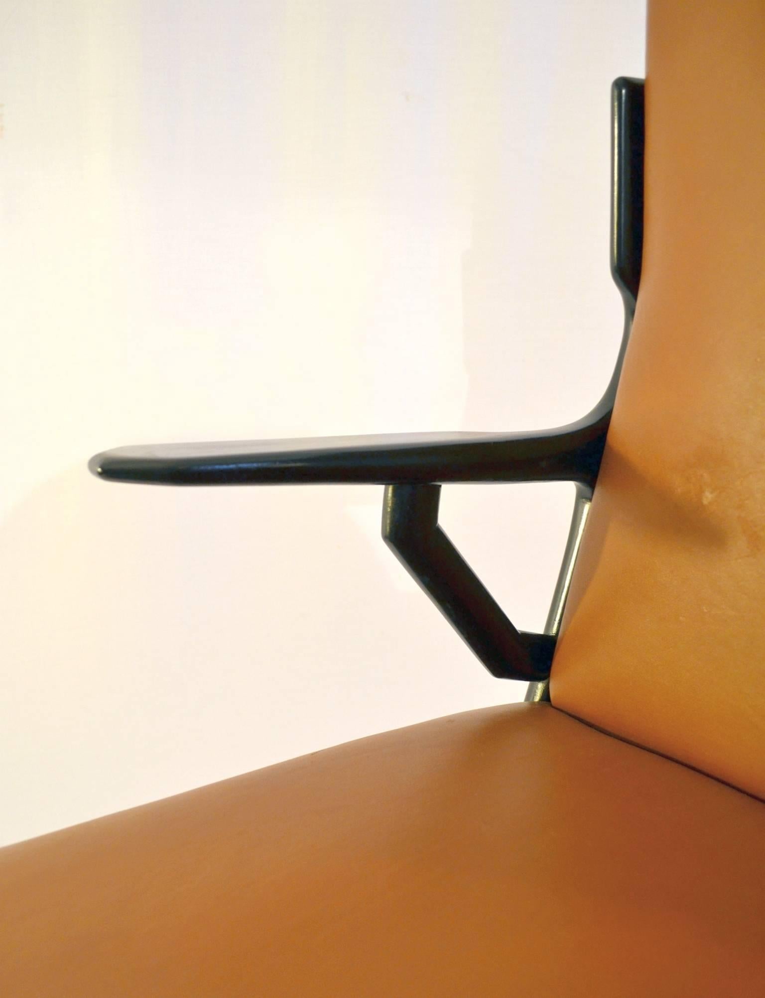 Leather Office Chair in the Manner of Carlo di Carli, Italy