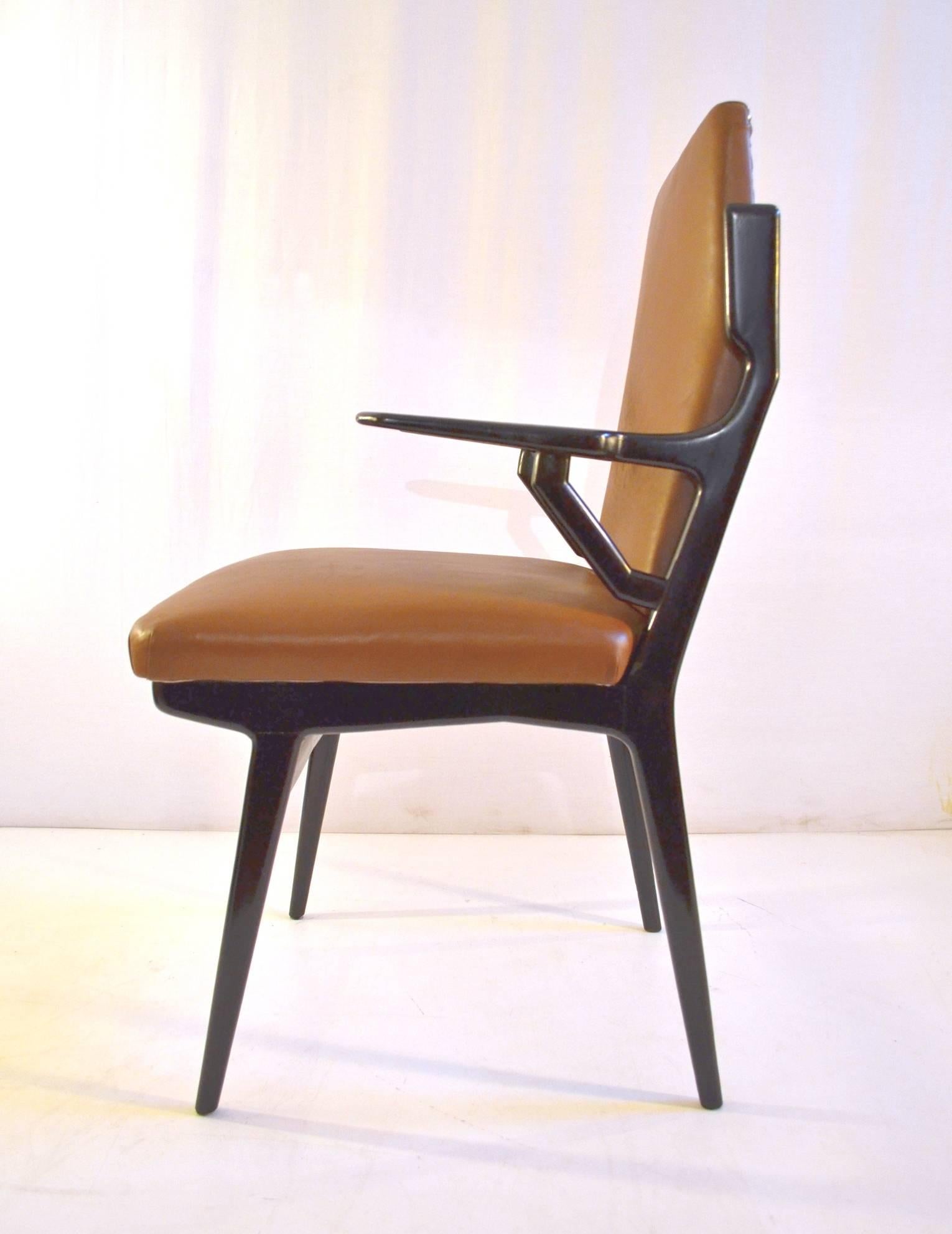 Mid-Century Modern Office Chair in the Manner of Carlo di Carli, Italy