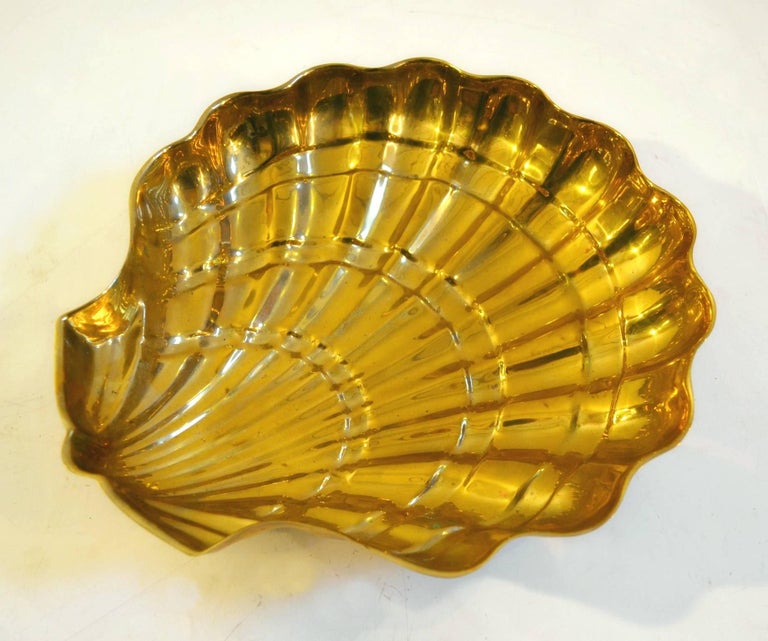 Large Clam Shaped Brass Bowl, Italy For Sale at 1stdibs