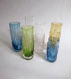 Midcentury Glass Vases by Bo Borgström for Åseda, Sweden