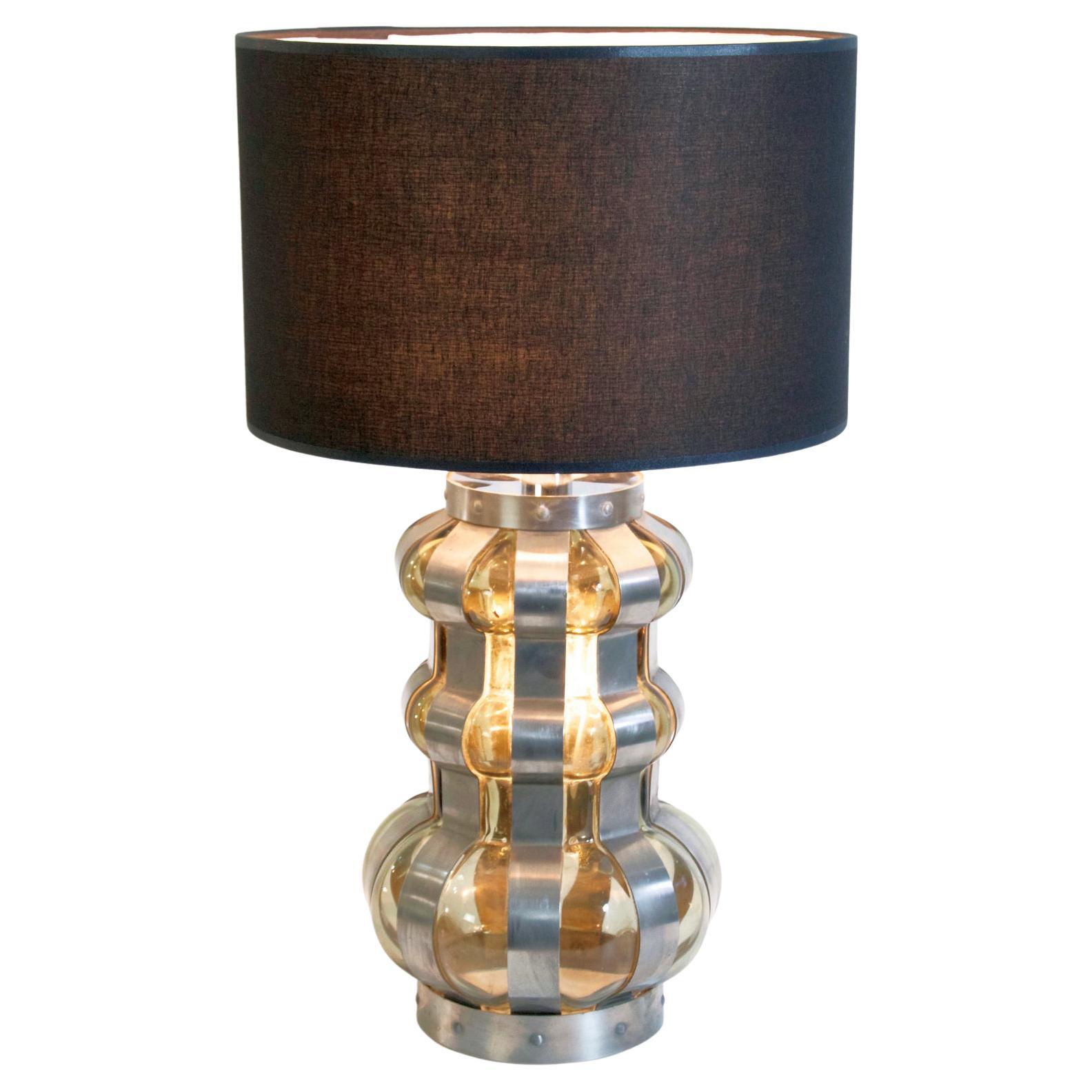 Mid-Century Modern Brutalist Style Italian Table Lamp, 1960s For Sale