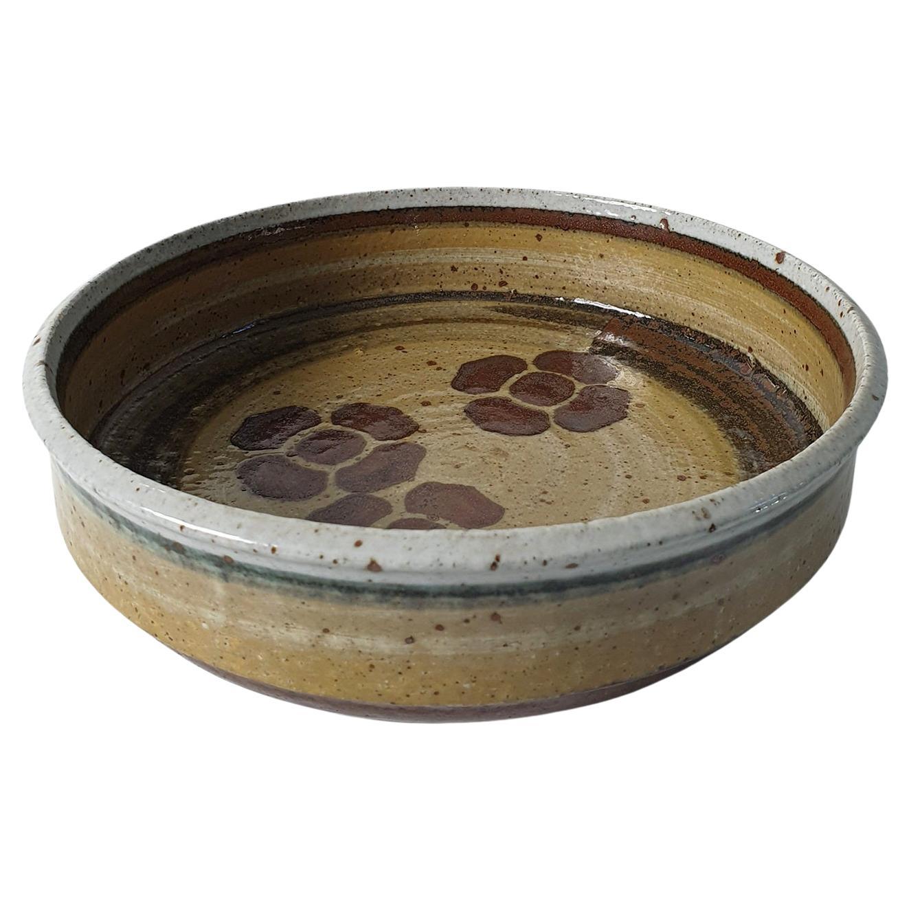 Boho Chic Ceramic Bowl by Drejargruppen for Rörstrand Sweden 1970's For Sale