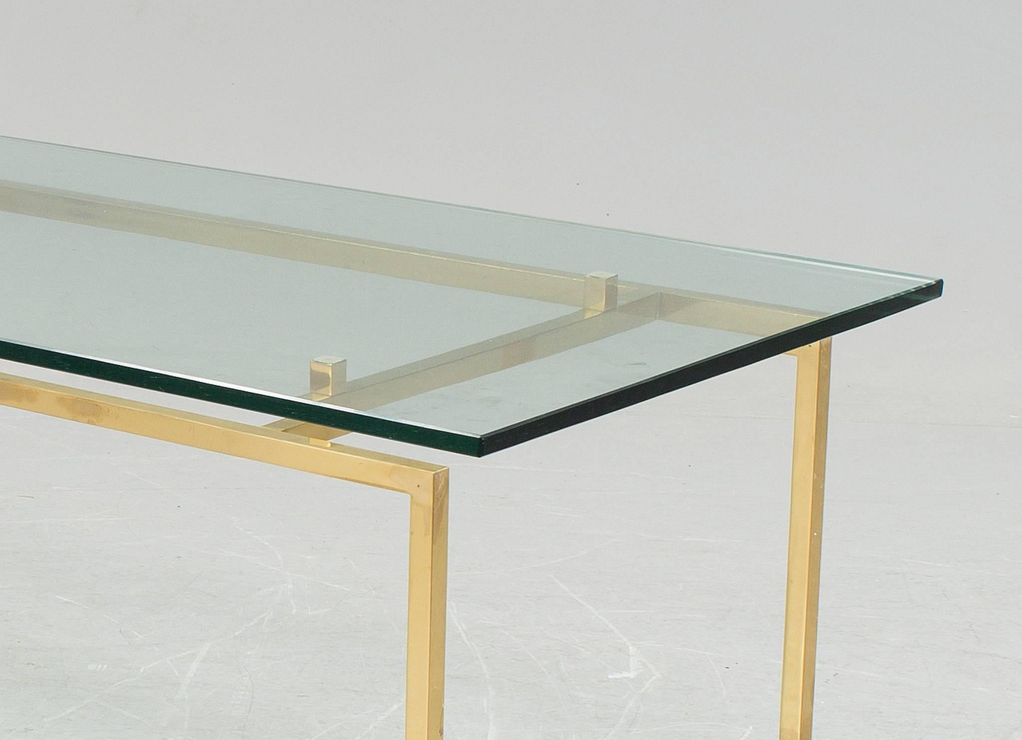 Swedish Coffee Table in Solid Brass, Sweden