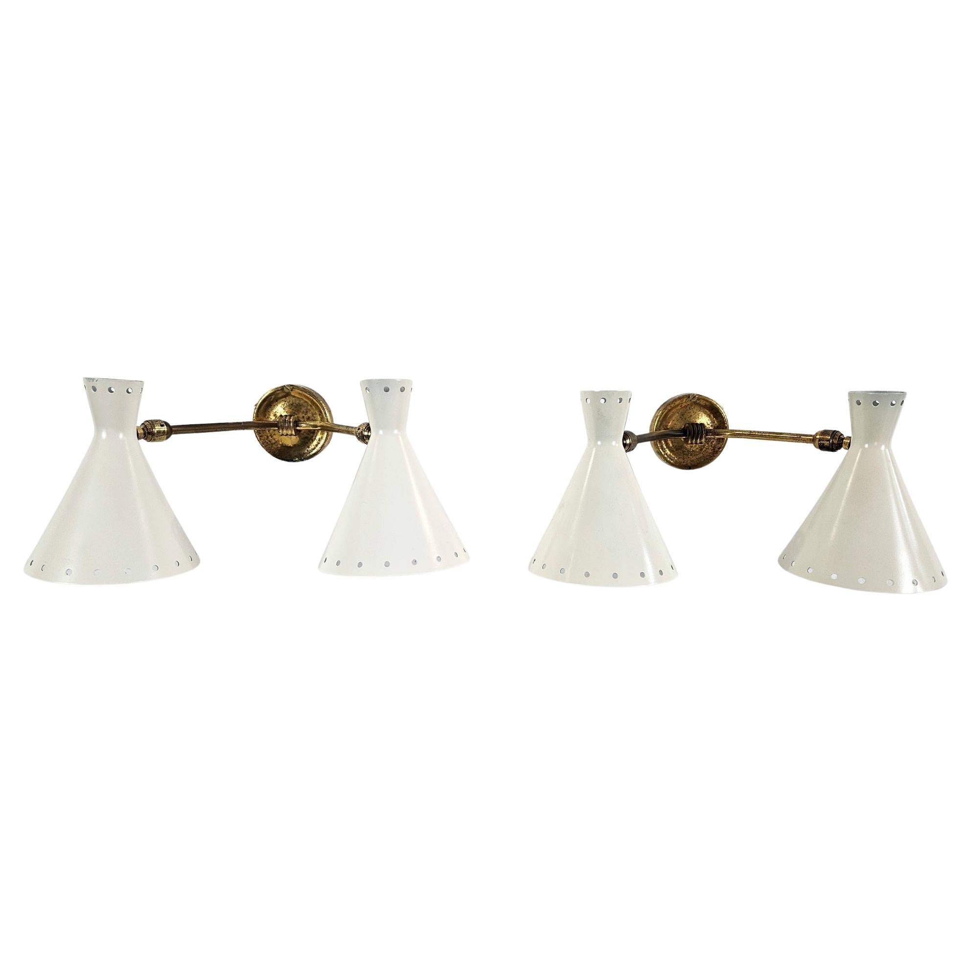 Apliques de pared italianos de mediados de siglo