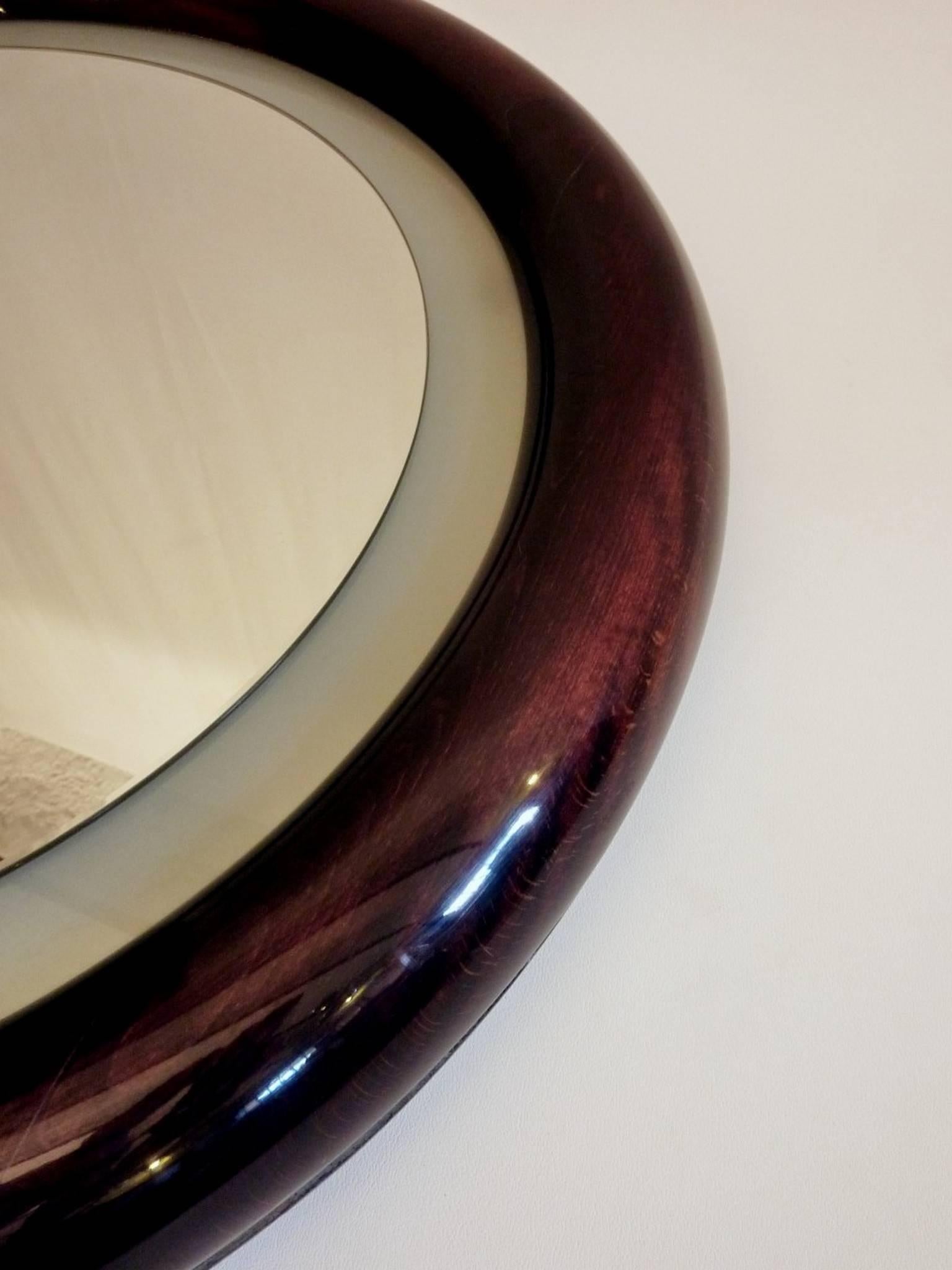 Modern Round Backlit Mirror in Beechwood