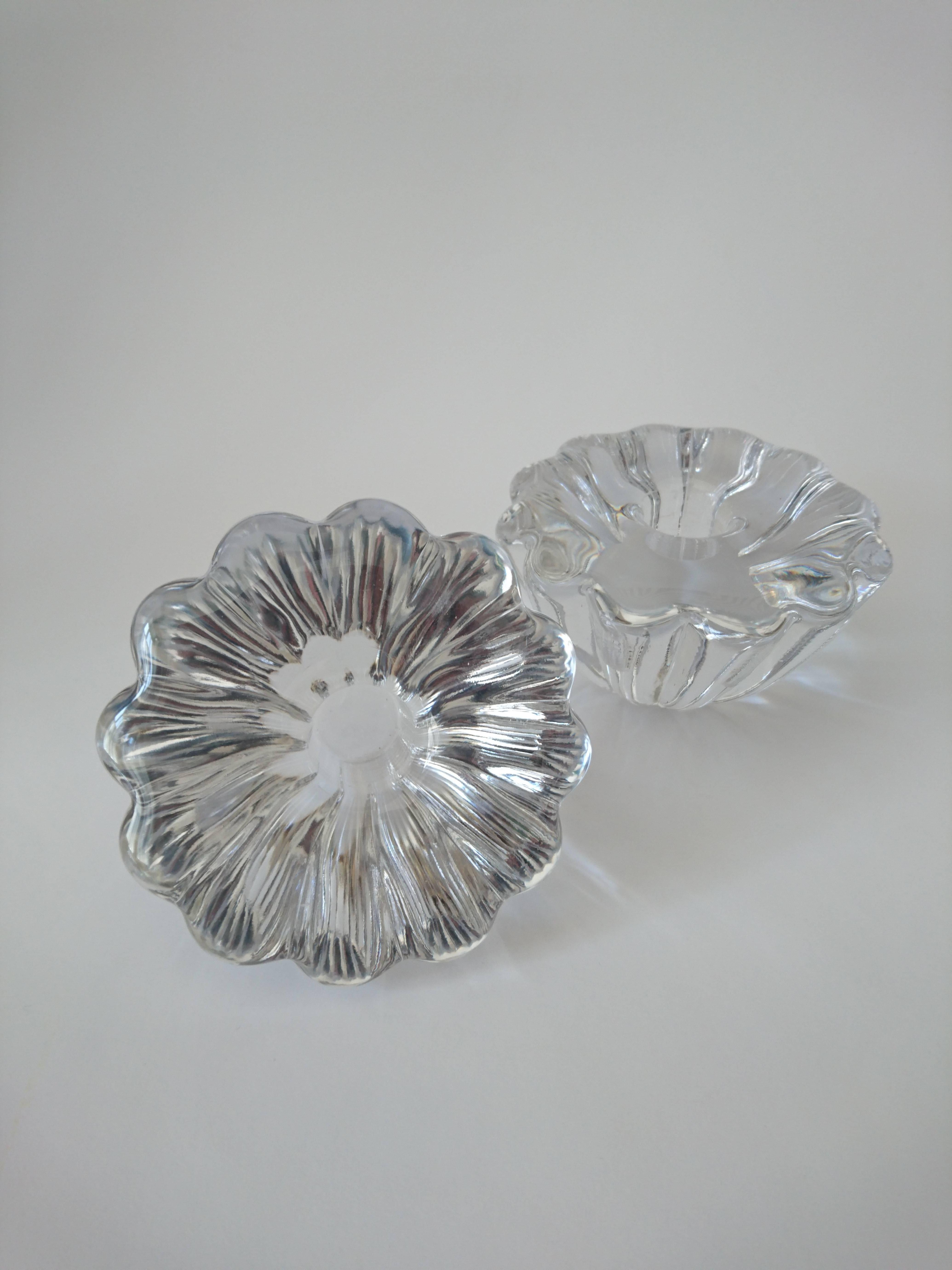 Pair of Candleholders in Crystal by Orrefors, Sweden In Excellent Condition In Albano Laziale, Rome/Lazio