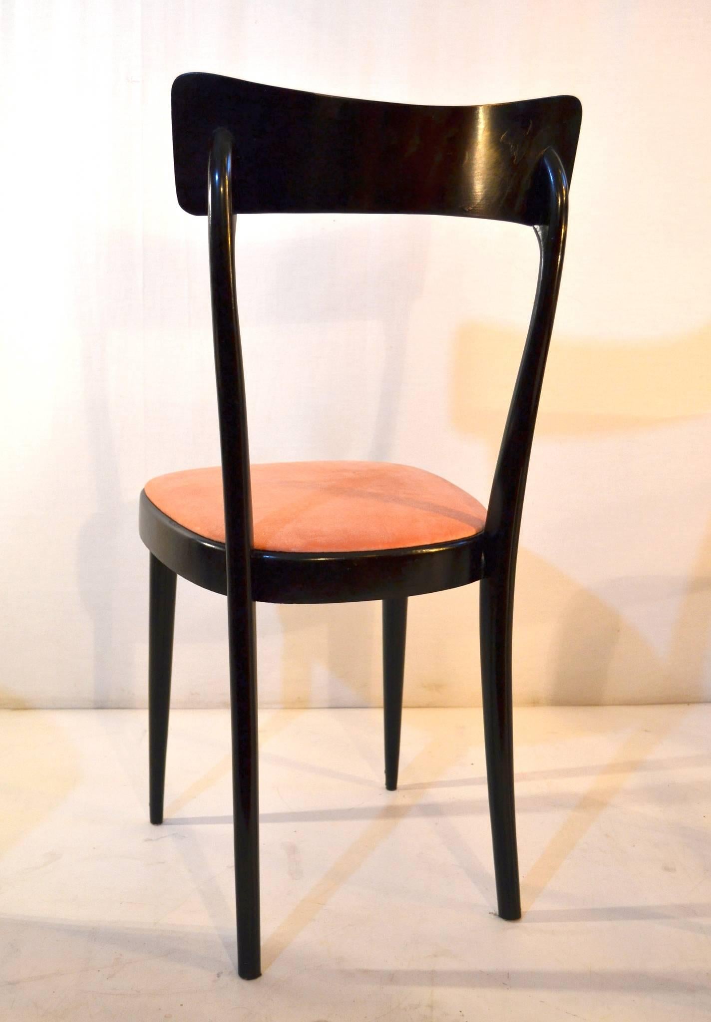 Mid-Century Modern Six Midcentury Dining Chairs in the Manner of Ico Parisi Italy