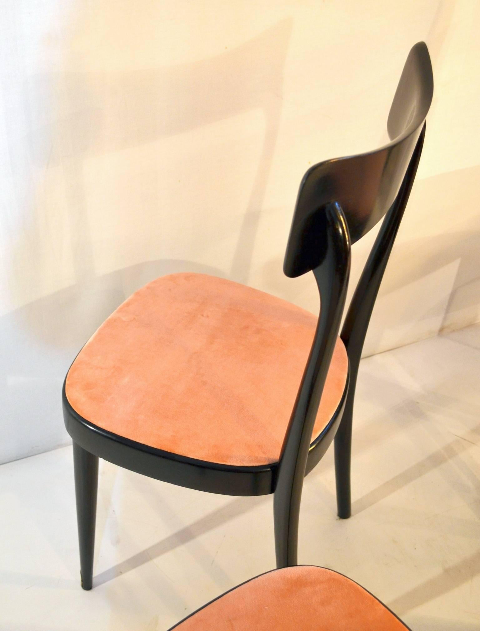 Six Midcentury Dining Chairs in the Manner of Ico Parisi Italy In Excellent Condition In Albano Laziale, Rome/Lazio