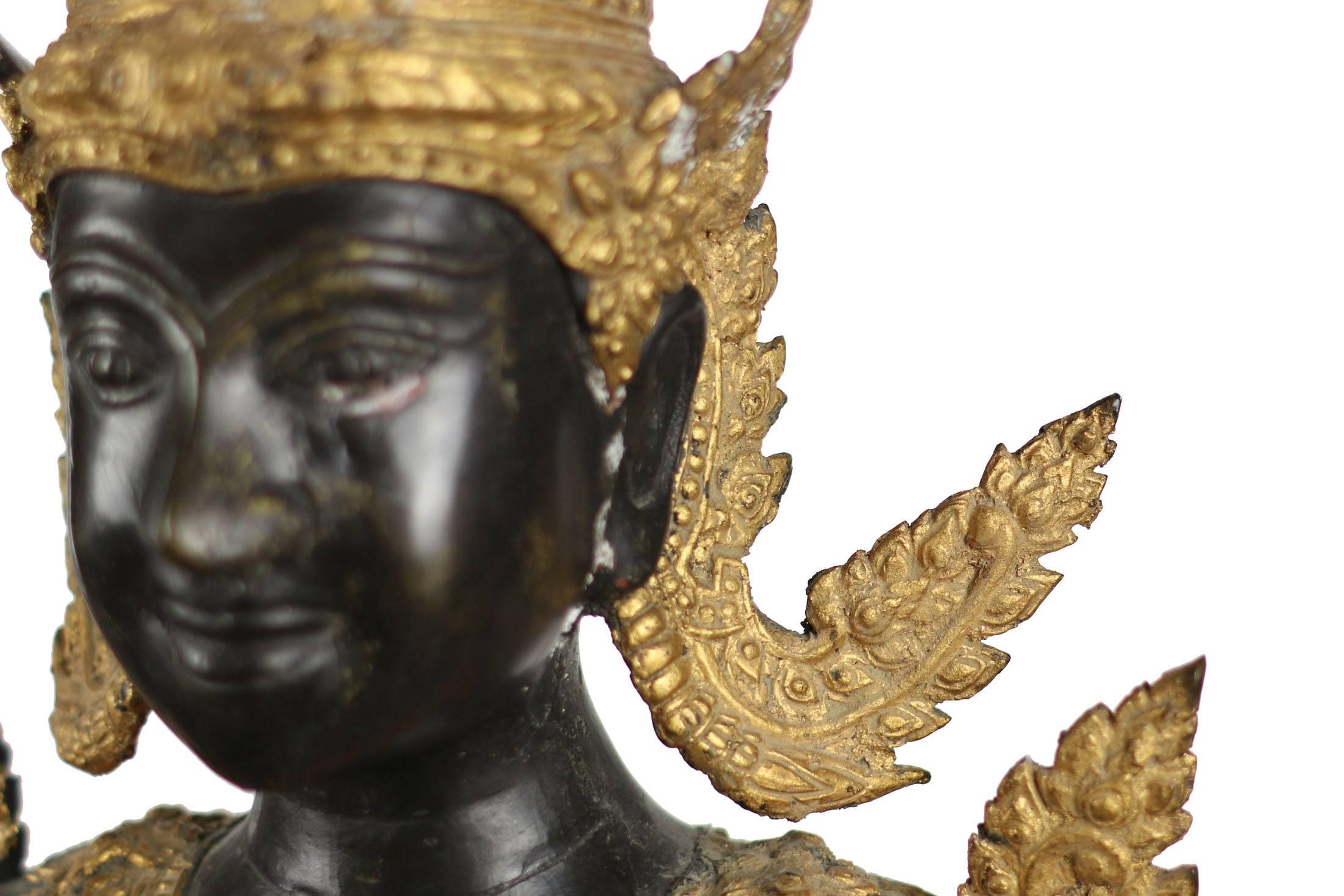 Pair of Bronze Statues, Temple Guards, Thailand, circa End of 19 Century 2