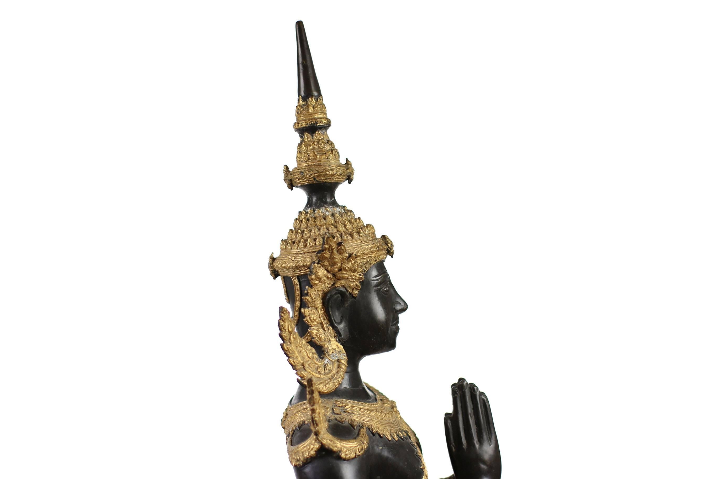 Pair of Bronze Statues, Temple Guards, Thailand, circa End of 19 Century 1