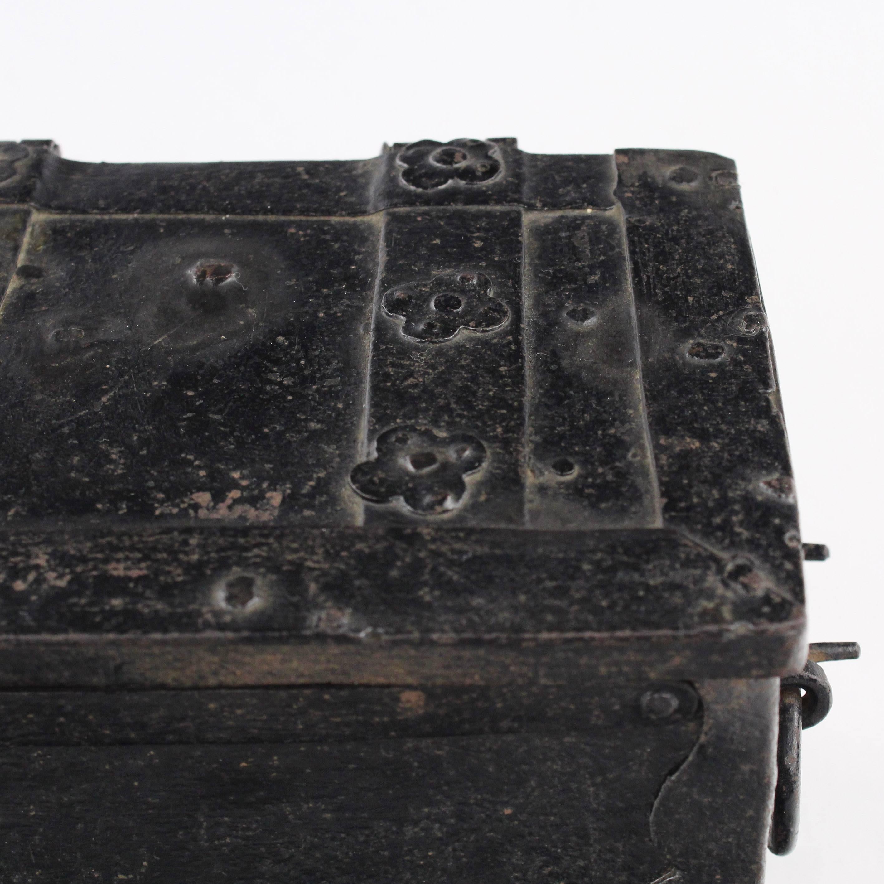 Rare Metal Cassette, Box, Casquet 17th Century, Concealed Lock and Coin Slots 1