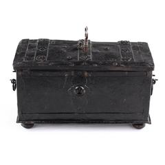 Rare Metal Cassette, Box, Casquet 17th Century, Concealed Lock and Coin Slots