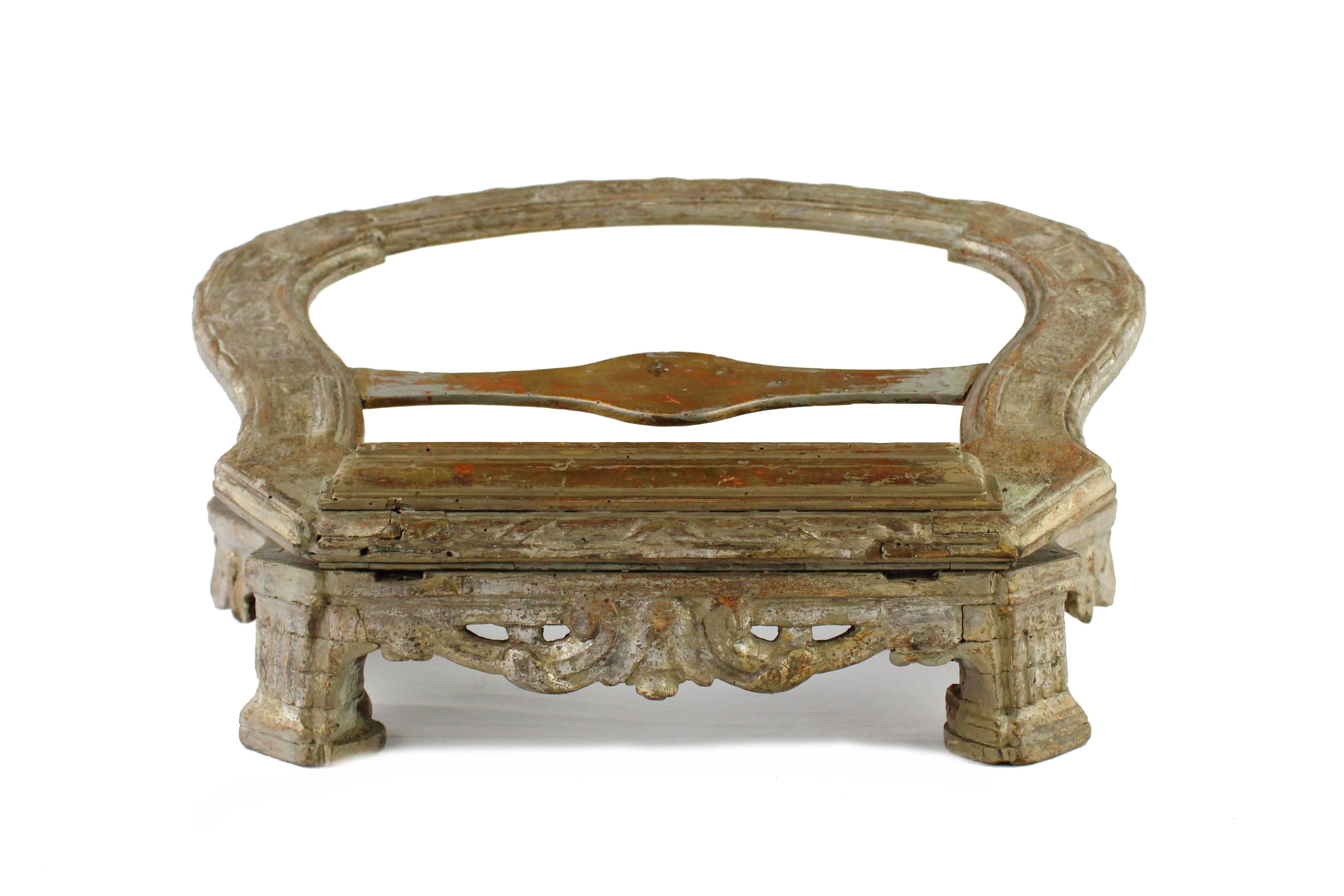 Late 18th Century Book Stand, Late Baroque, Wood, Gold and Silvery Surface, circa 1770-1780