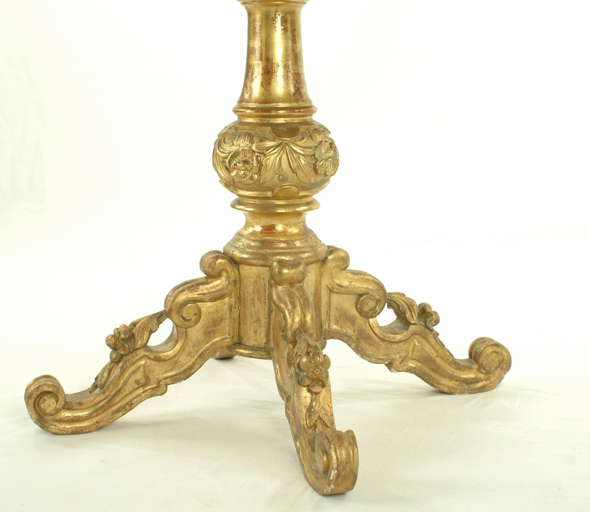 French Side Table, First Half of the 19th Century, Rococo Style, Marble Top In Excellent Condition In Muenster, NRW