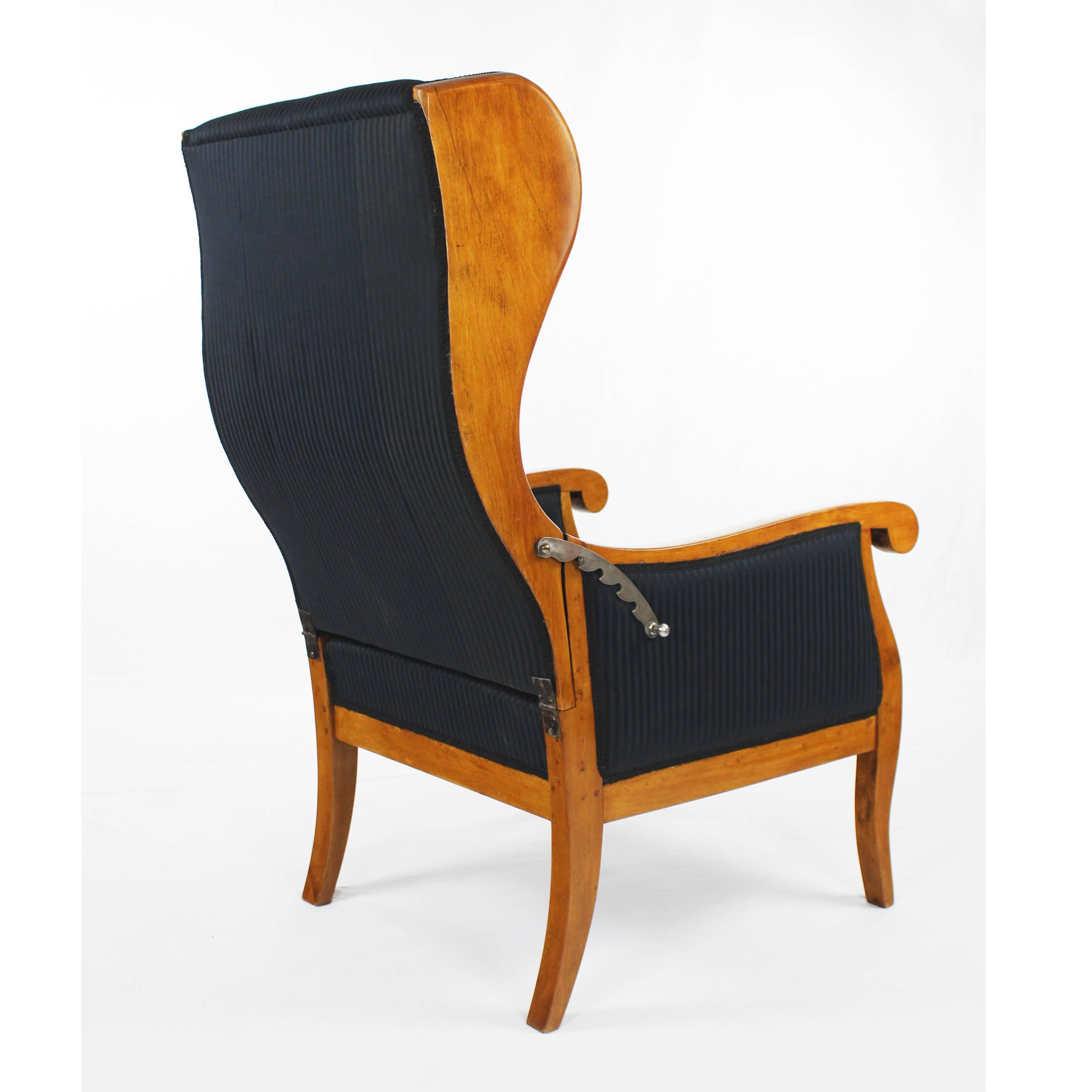 Biedermeier Period Wingchair Armchair, Beech, circa 1820-1830 In Excellent Condition In Muenster, NRW