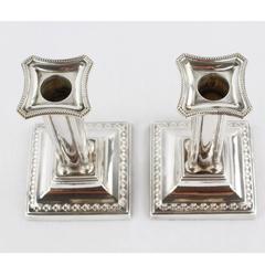 Hallmarked Pair of Candlesticks, 925 Sterling Silver, Sheffield, 1912