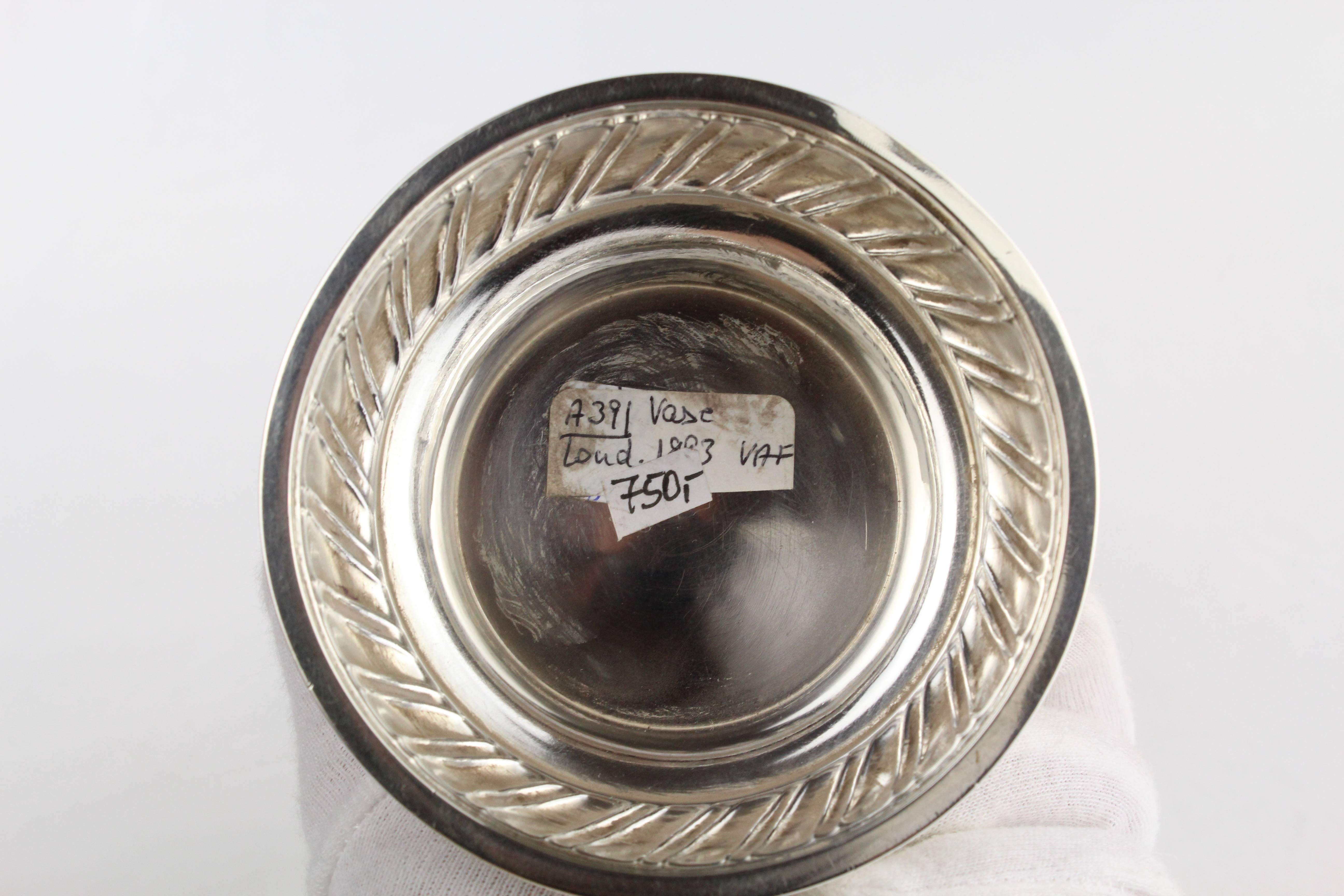 Nice Vase, England, London 1893, 925 Sterling Silver, Hallmarked 1