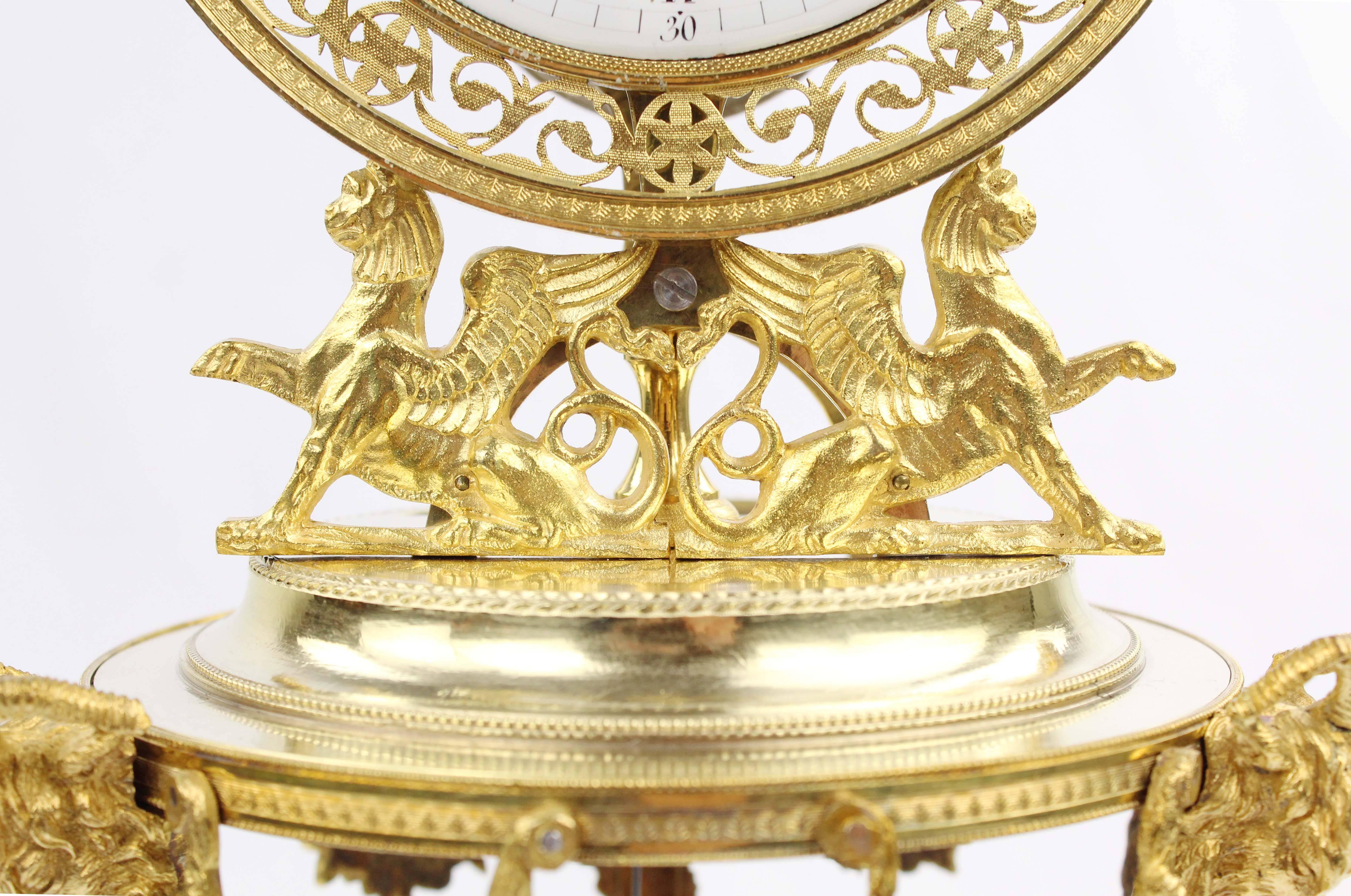 Fine 19th Century Clock, France circa 1810-1820, Bronze Rack, Weekly Runner 1