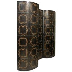 Dorothy Draper Style Palatial Three-Panel Room Divider/Folding Screen