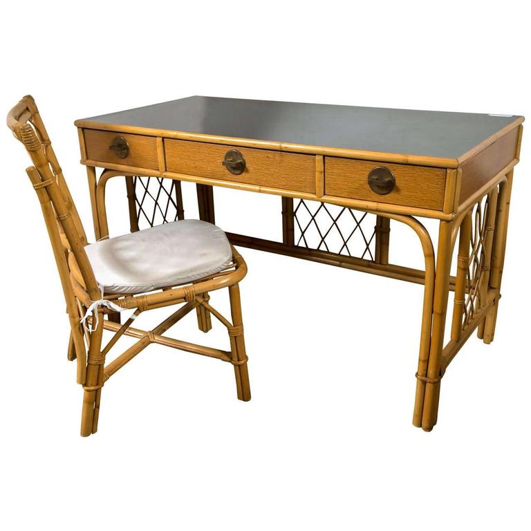 Hollywood Regency Dorothy Dr Bamboo Writing Desk Or Vanity