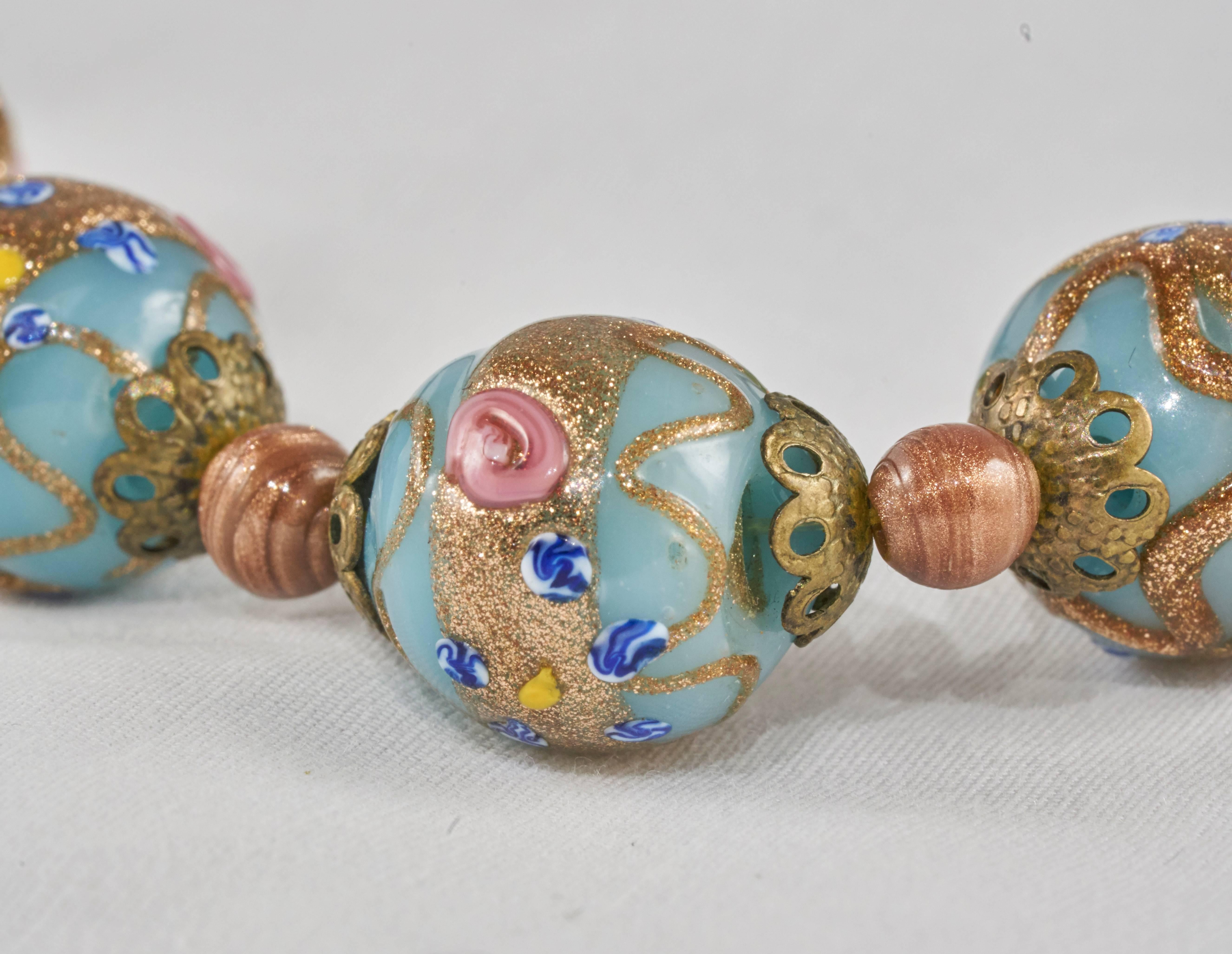 Unknown Vintage Cloisonne Hand Painted Beautiful Necklace - Artfully Unique.