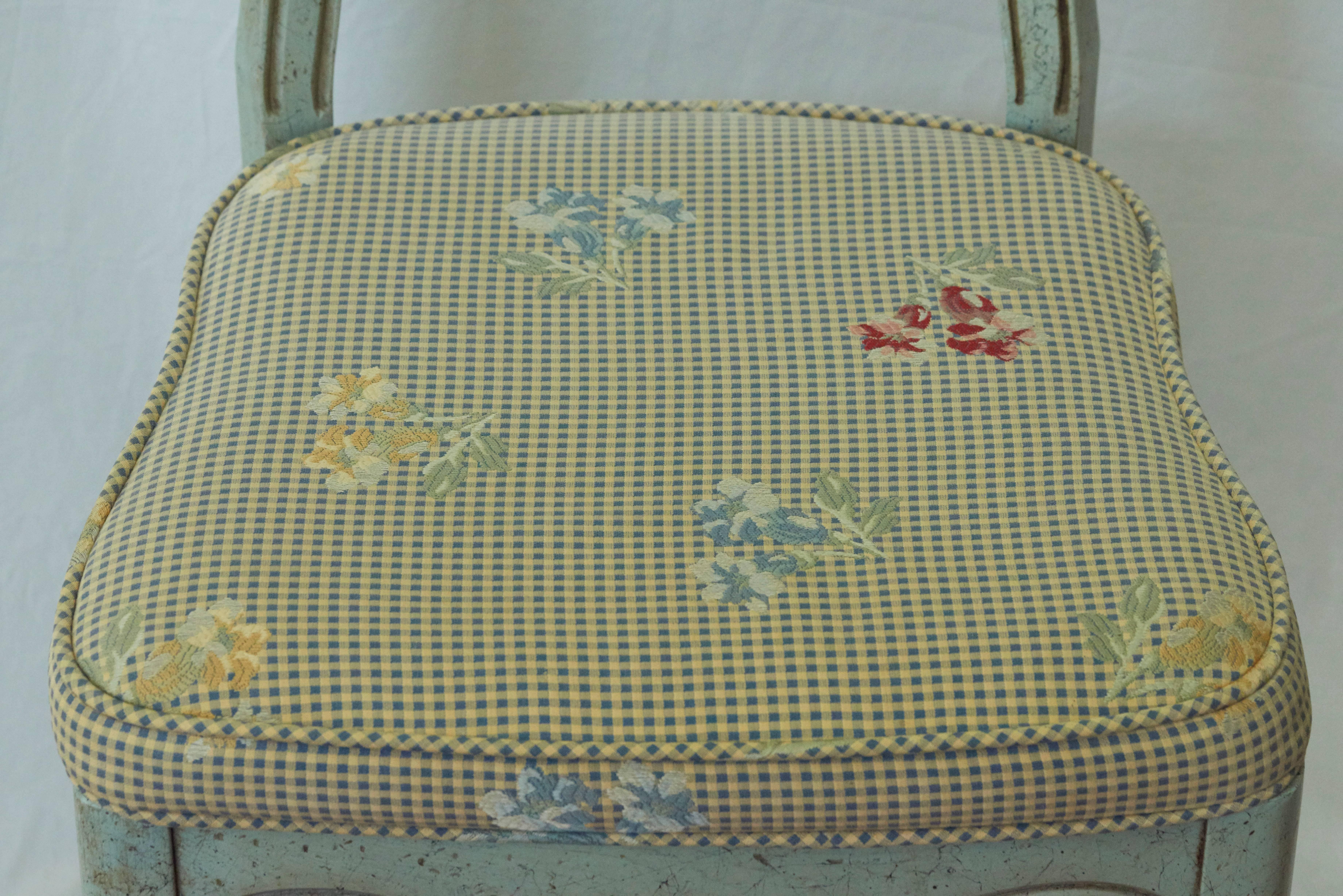 Early 20th Century Set of Six Fabulously French  Robin's Egg Blue Louis XV Chairs, Bussac France