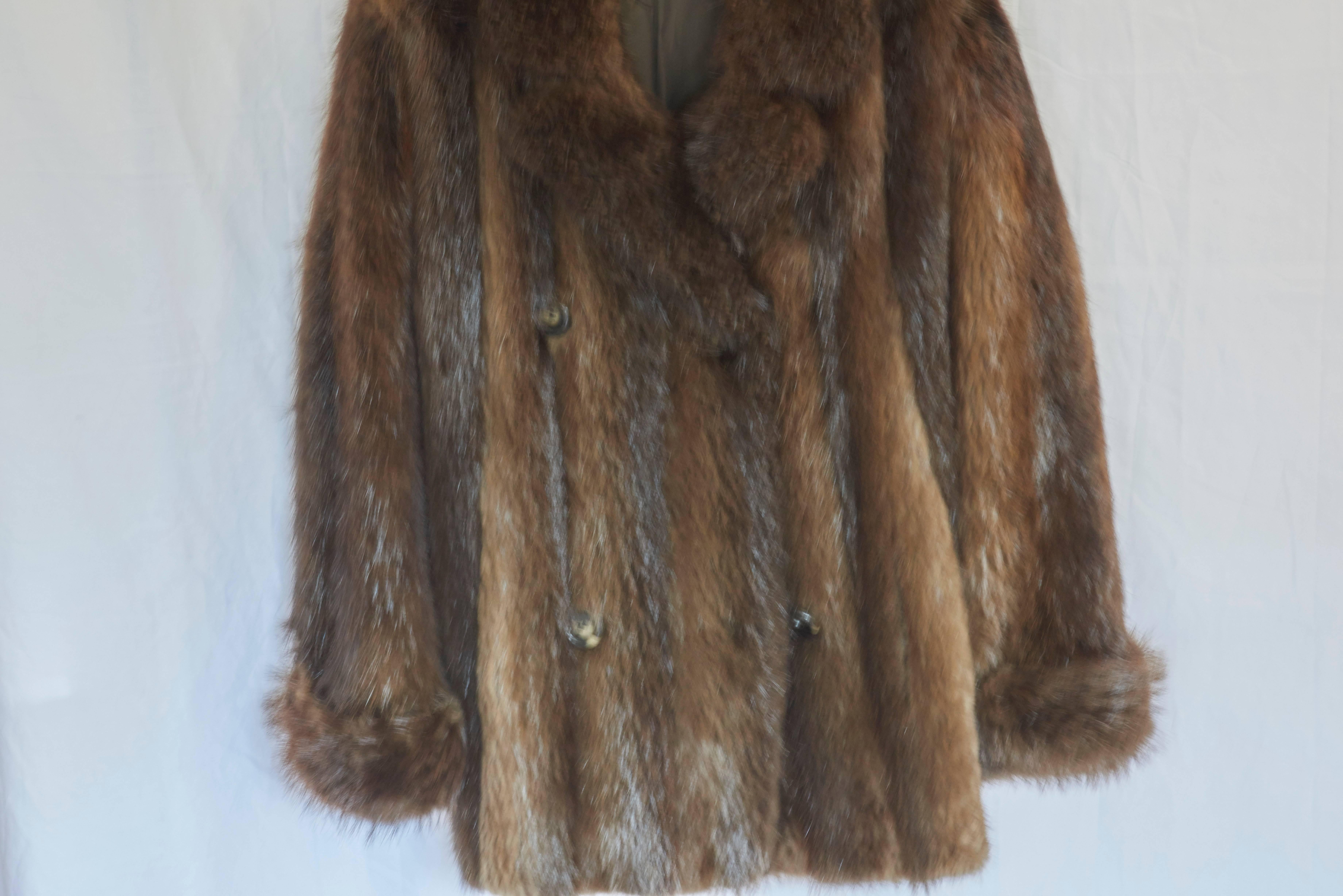 Reduced to 350!!! Long haired beaver jacket, beautiful colors, great condition. Probably a size 8-10. The owner of this jacket paid $10,000. This coat is a fantastic price point and looks stunning on.