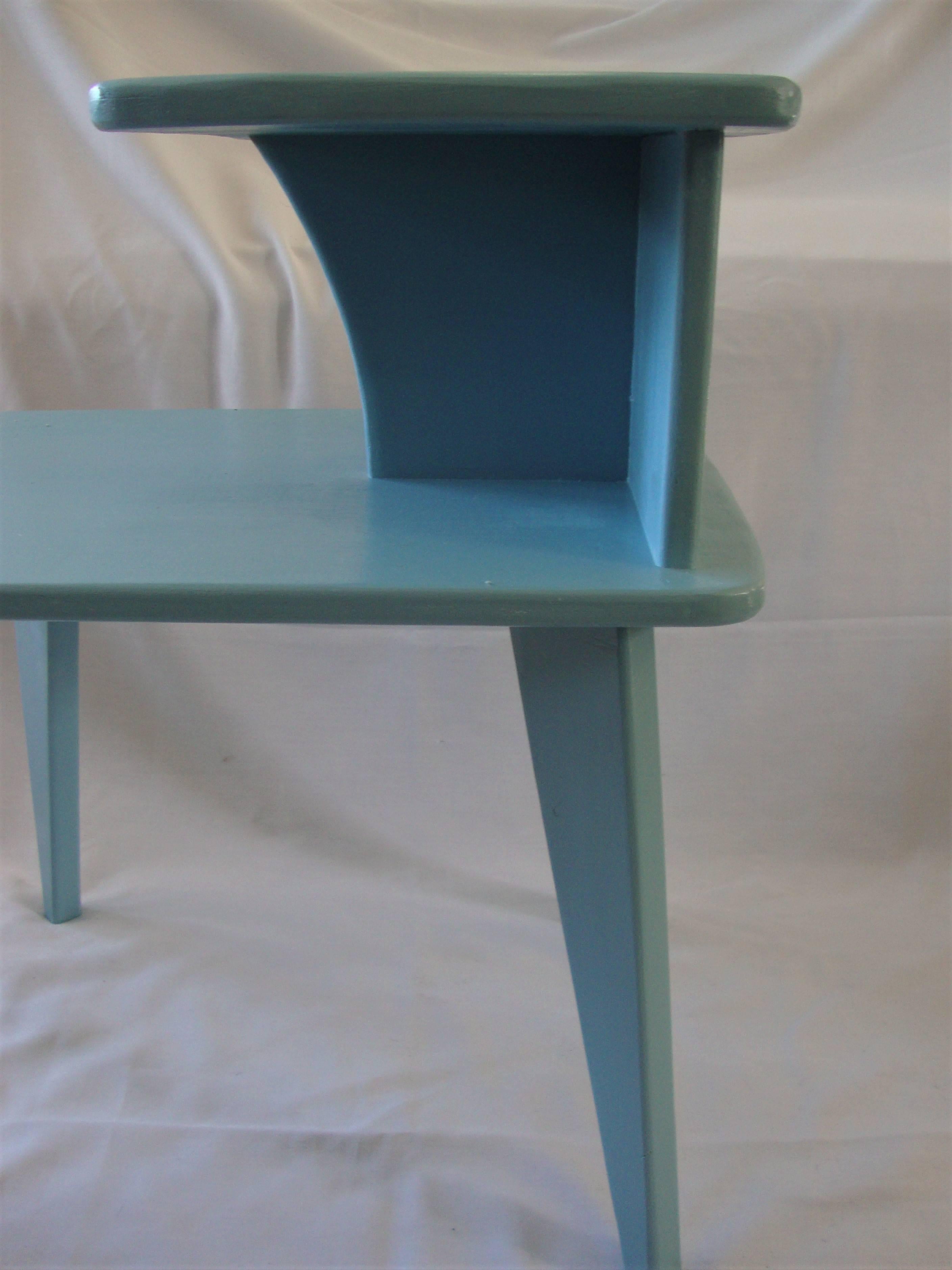American Retro Duck Blue Side or End Tables Mid-Century Modern Design Custom-Made