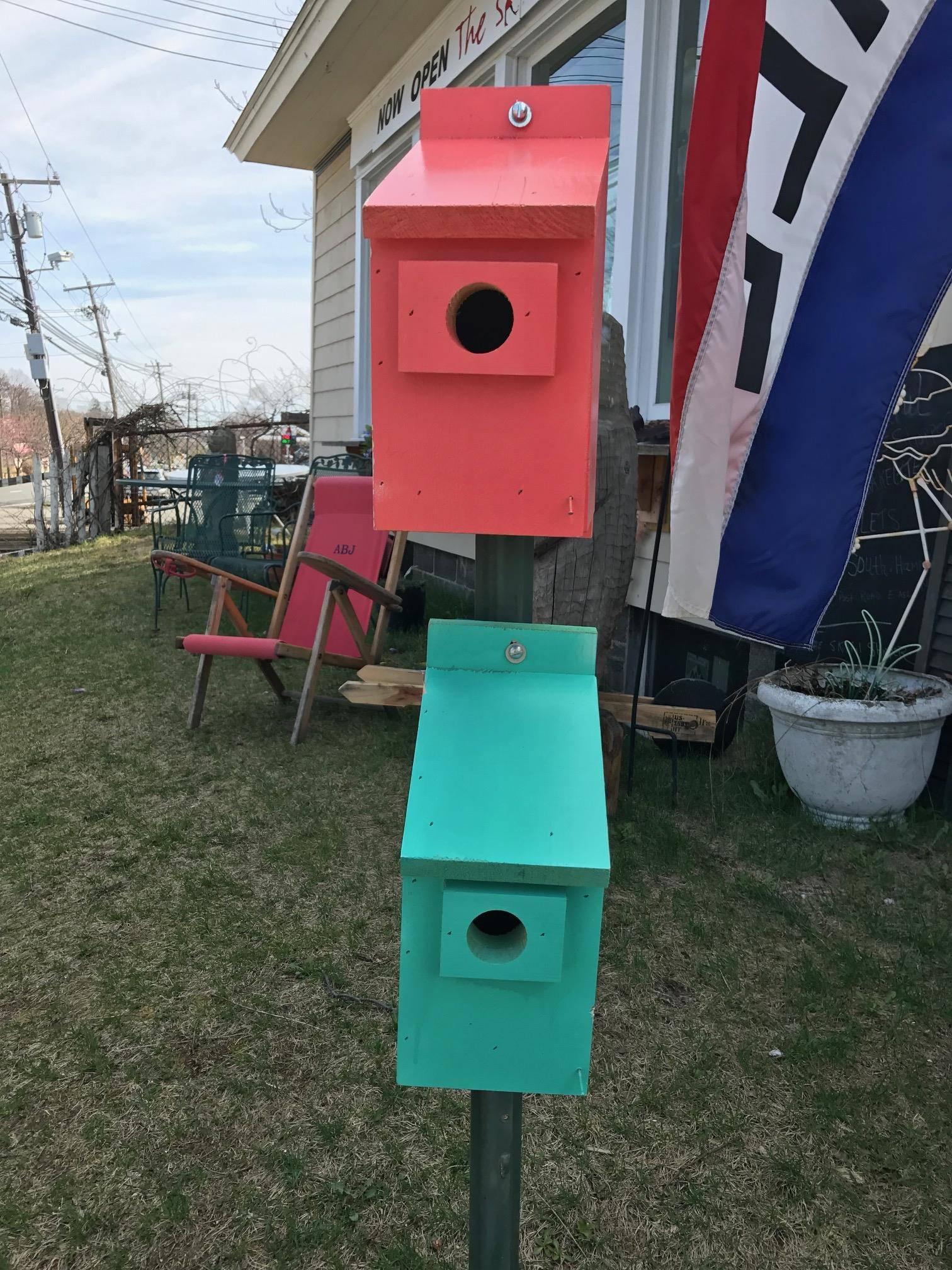 Contemporary For the Birds! Cabana Colored Custom-Made Birdhouses, Intellectually Designed For Sale
