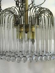 Mid-Century Modern Chandelier Murano Drops Create the "Fire Works" Effect