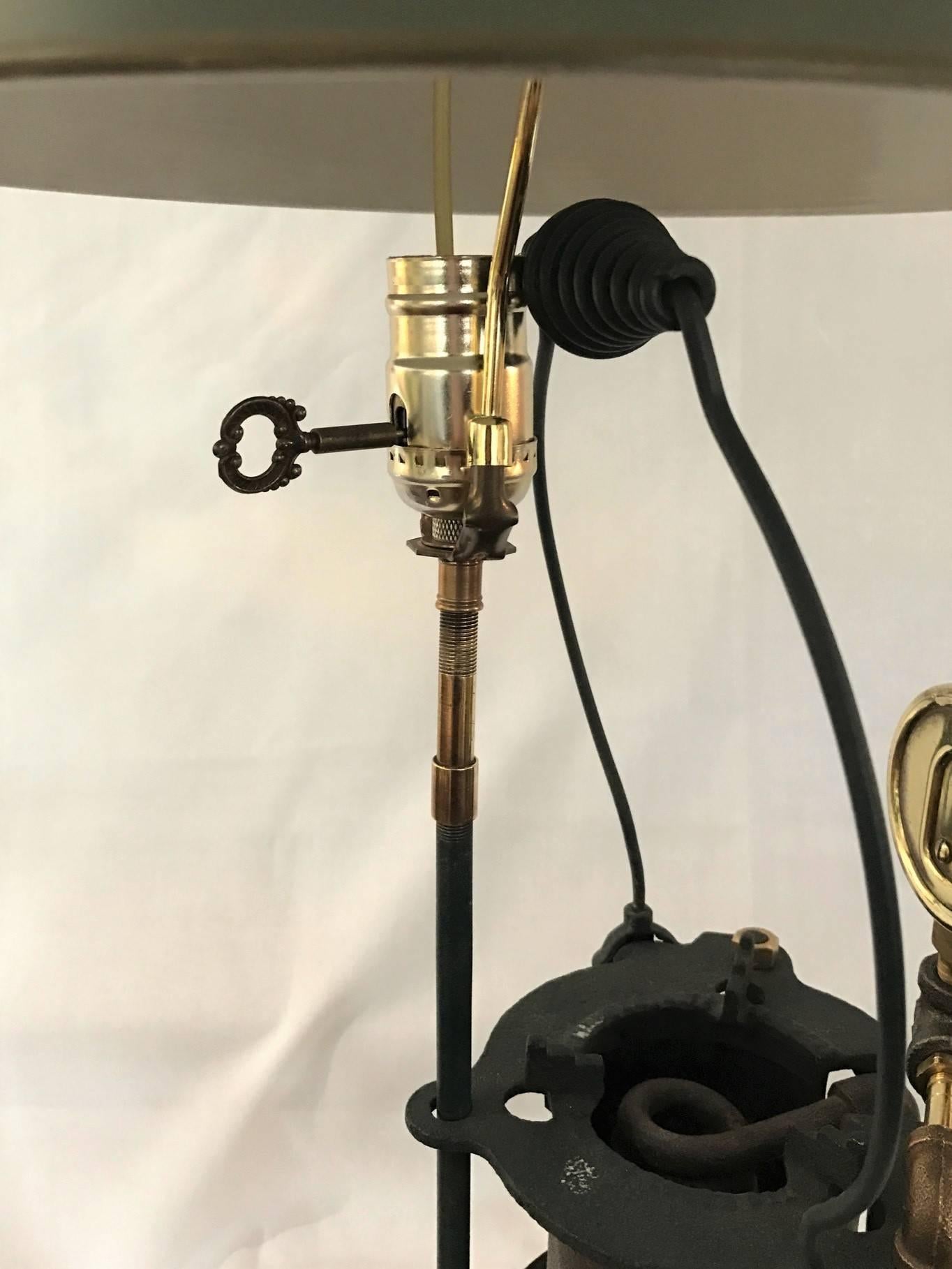 Industrial Sale!  Man Cave Holiday Gift Sale! Lead Melter Lamp Polished Brass Oxygen Gauge 