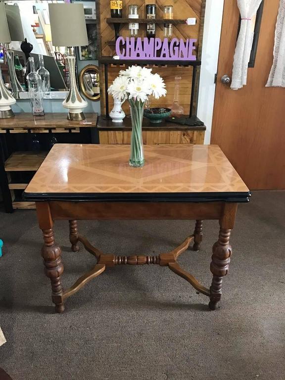 Authentic MidCentury, 1950s Tin Top Table or Kitchen Island, Fabulous