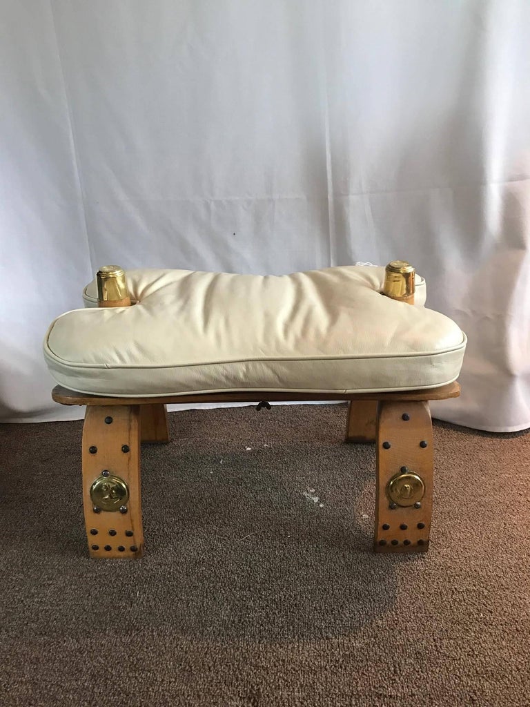 Unique Egyptian Camel Bench or Ottoman Creme Colored ...
