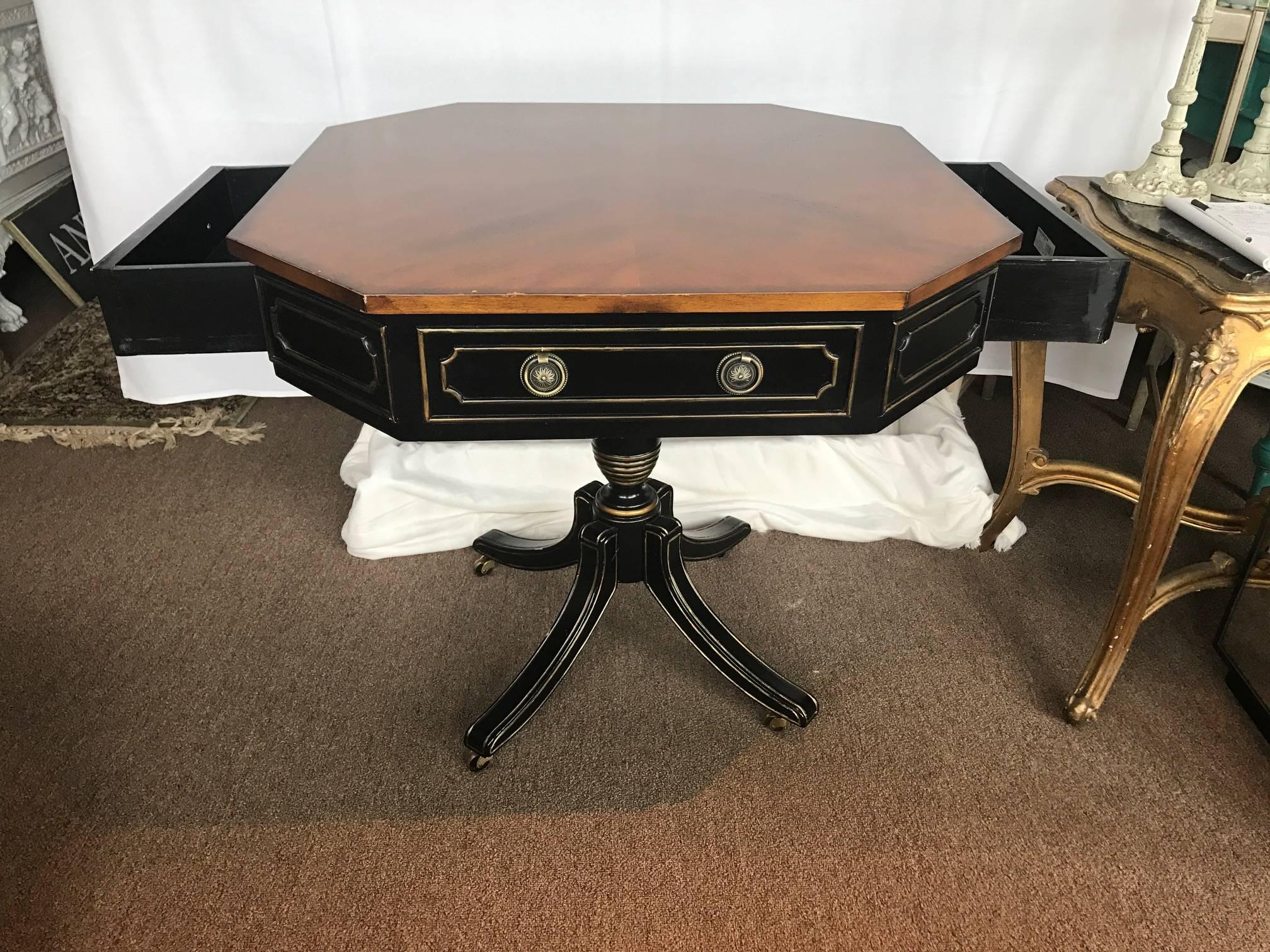 On Sale Now!  Neoclassical Style Ebony and Gilt Center Table 2