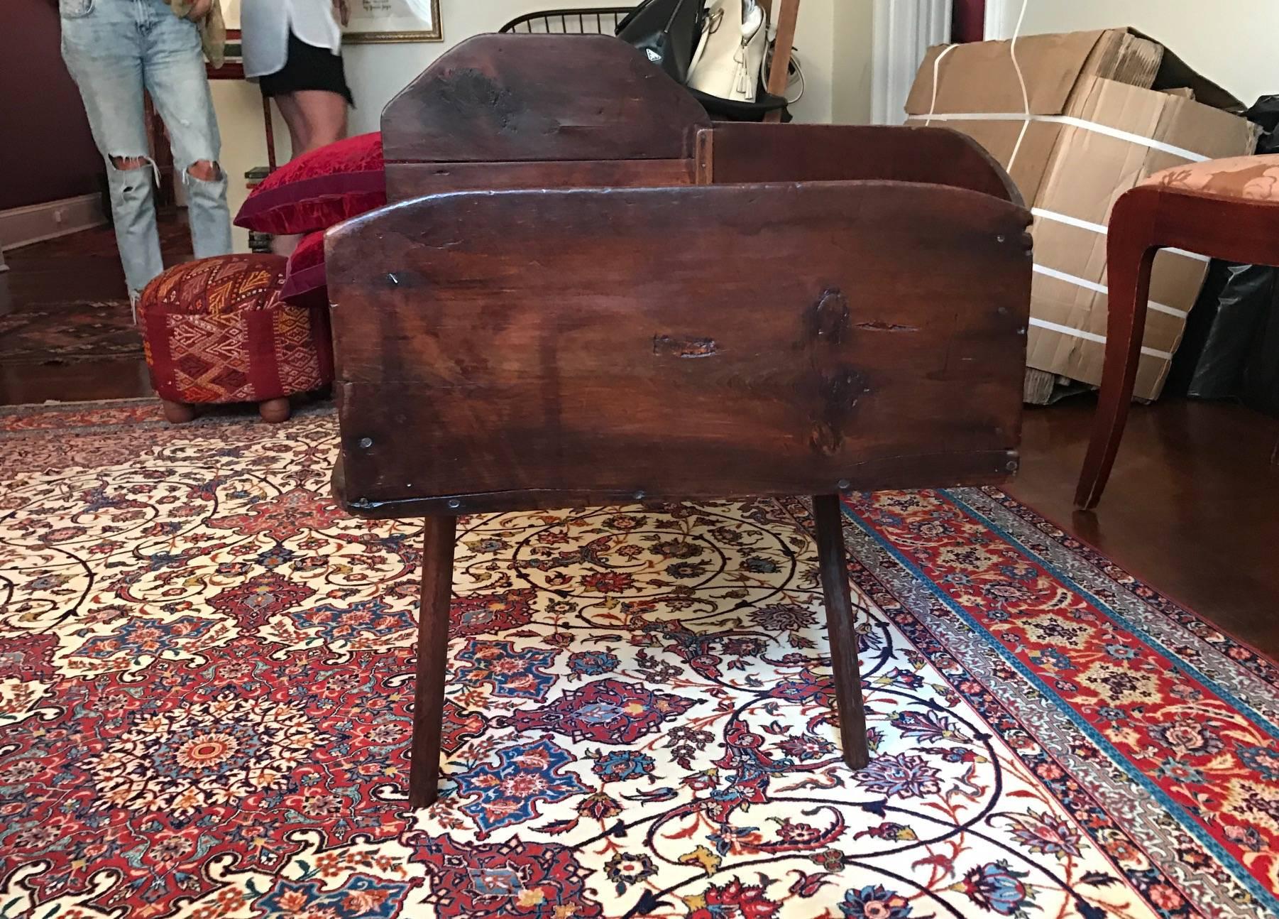 Early 20th Century Really Cool Mahogany Vintage Cradle Made into a Cool Coffee or Center Table
