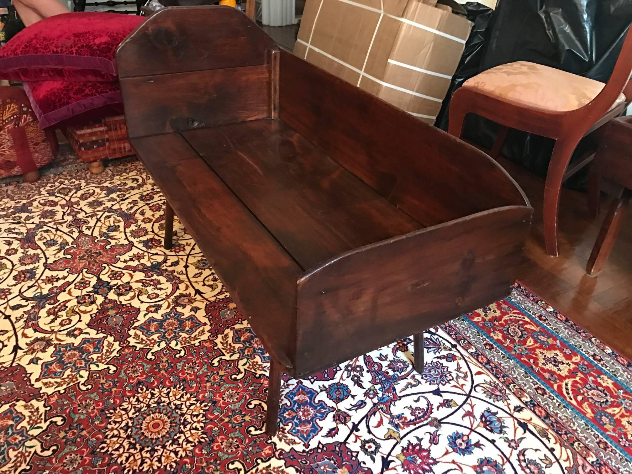 Really Cool Mahogany Vintage Cradle Made into a Cool Coffee or Center Table 1