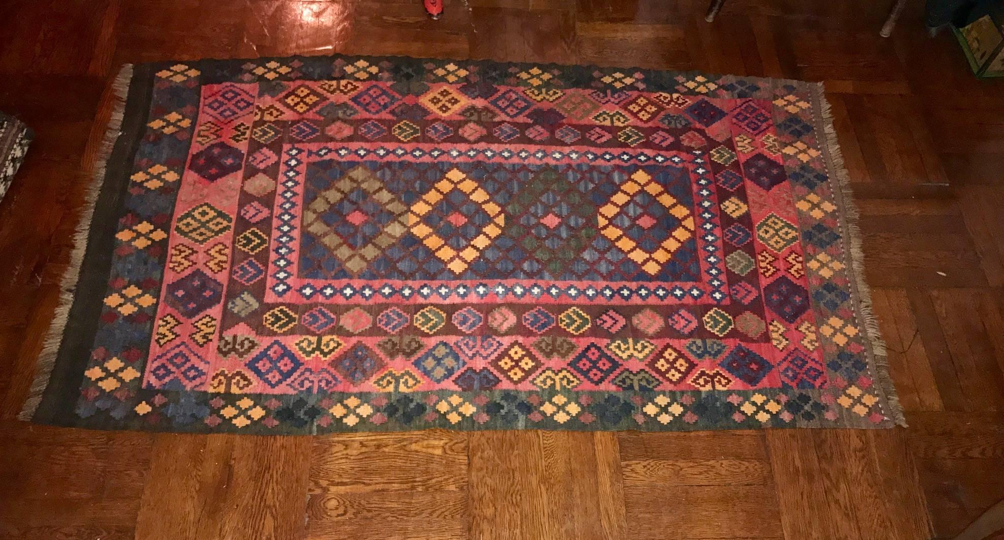 Late 20th Century Tribal Hand-Knotted Moroccan Area Rug, Modern Design Fabulous Quality and Color